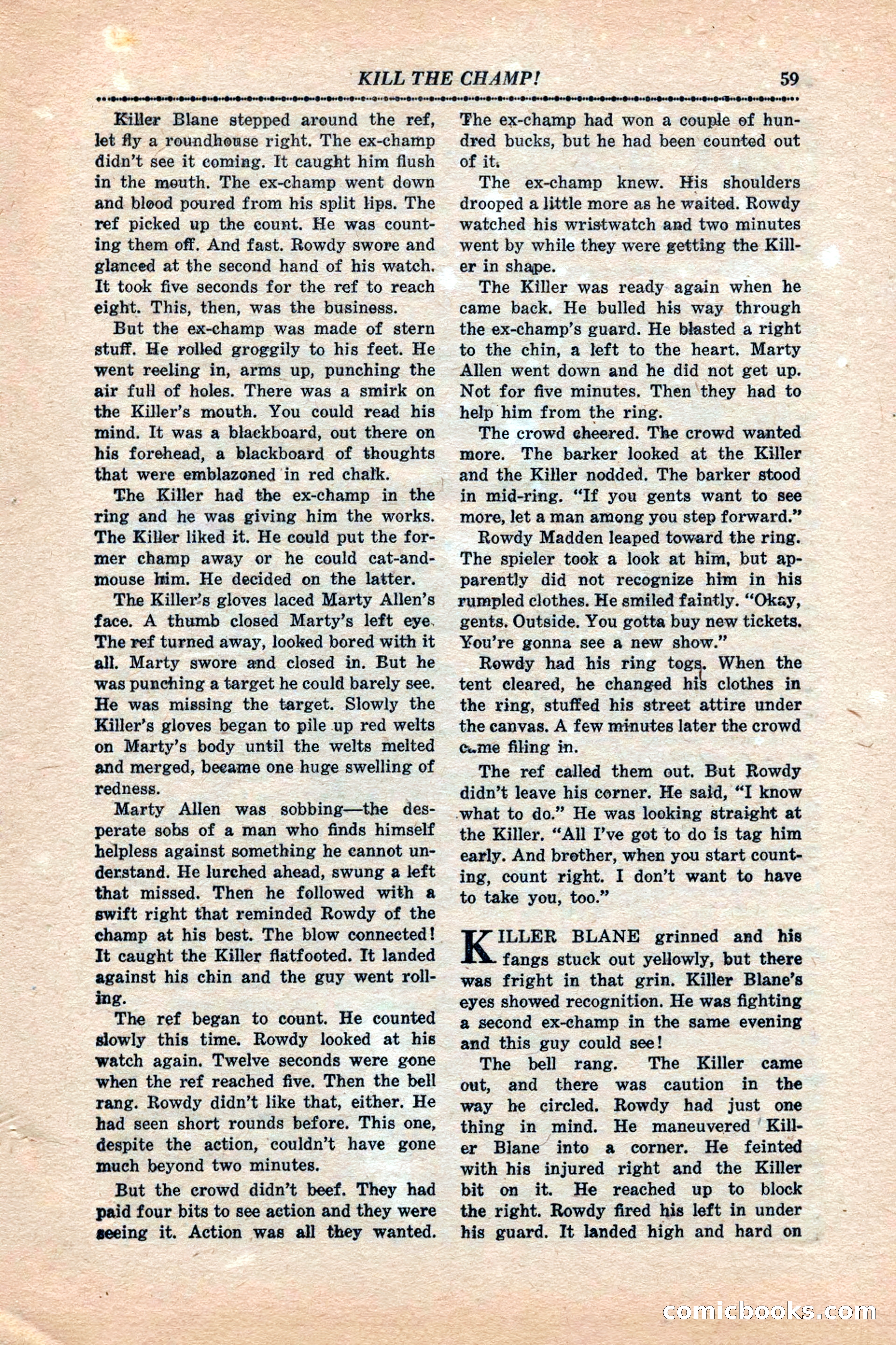 12 Sports Aces, January 1943 — page 61: Pulp Fiction, 1943