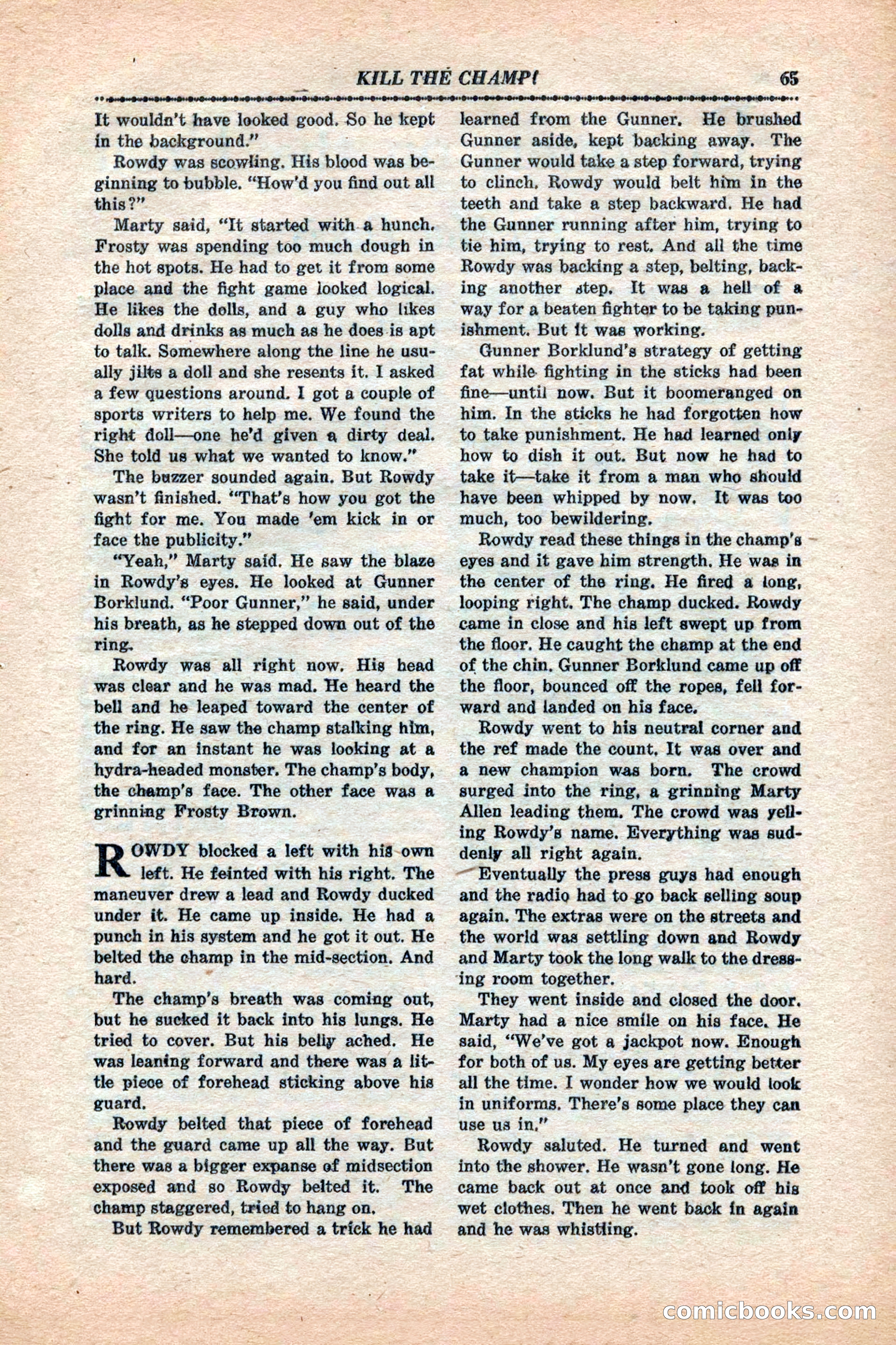 12 Sports Aces, January 1943 — page 67: Pulp Fiction, 1943