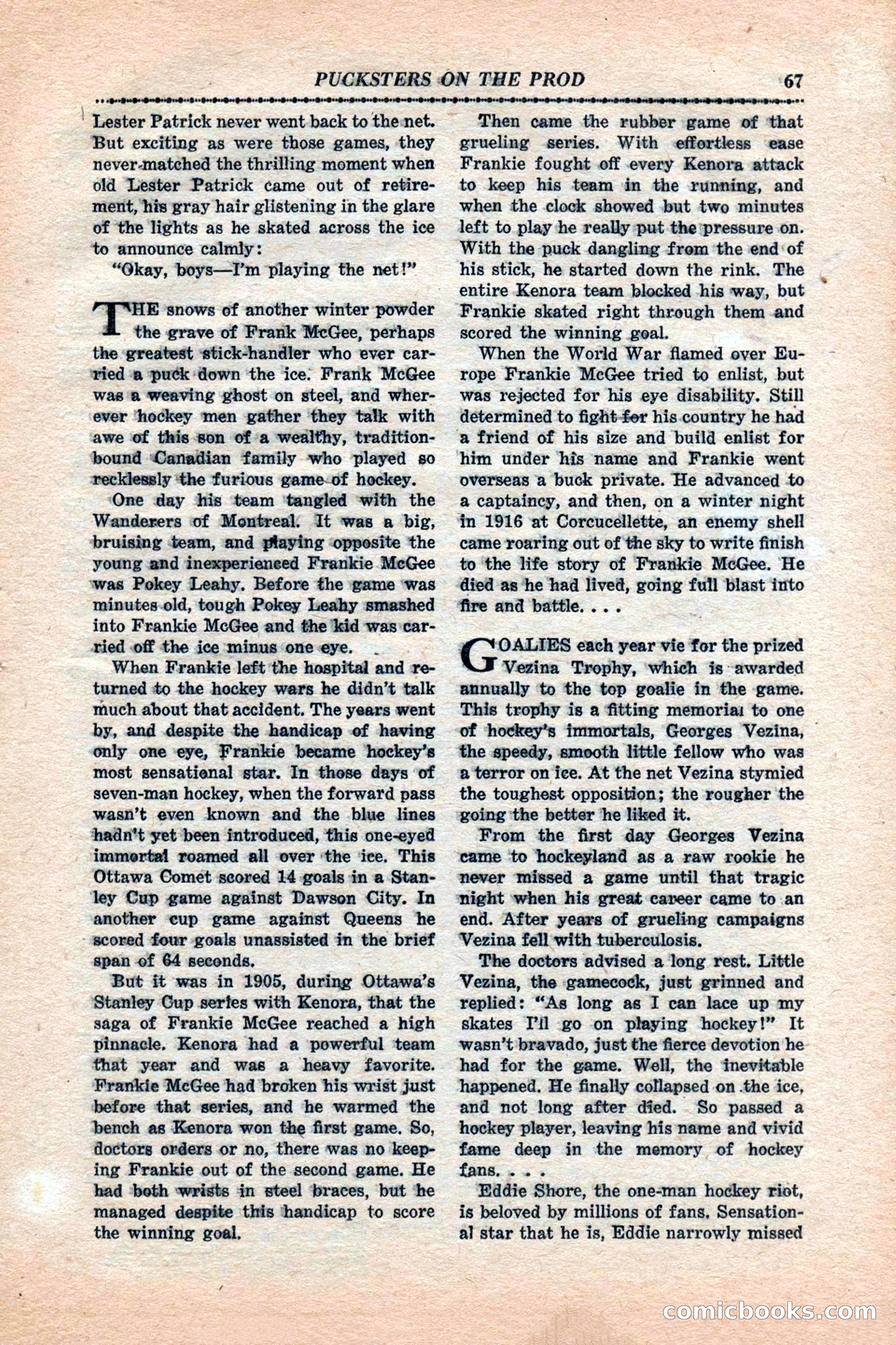12 Sports Aces, January 1943 — page 69: Pulp Fiction, 1943