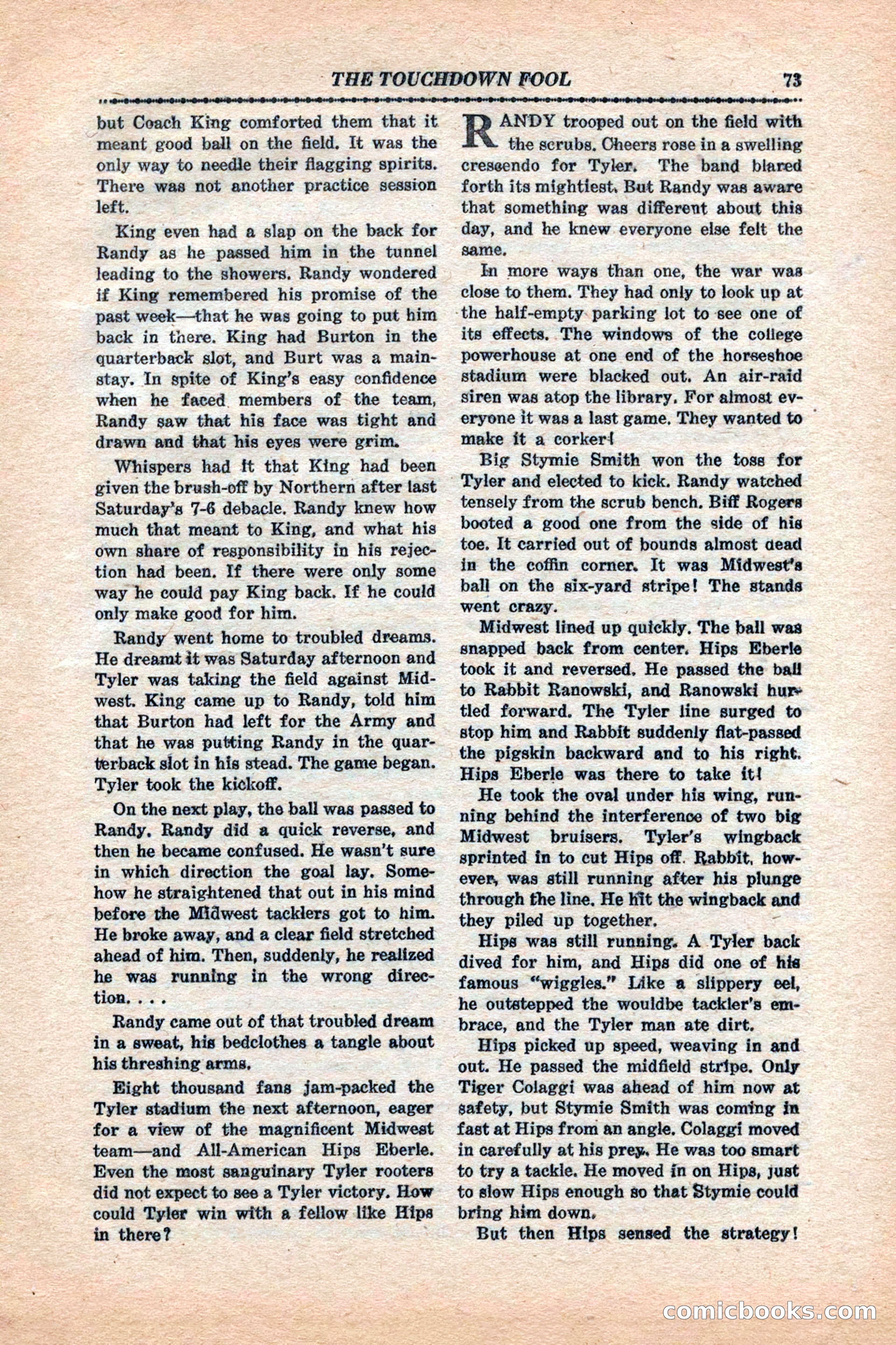 12 Sports Aces, January 1943 — page 75: Pulp Fiction, 1943