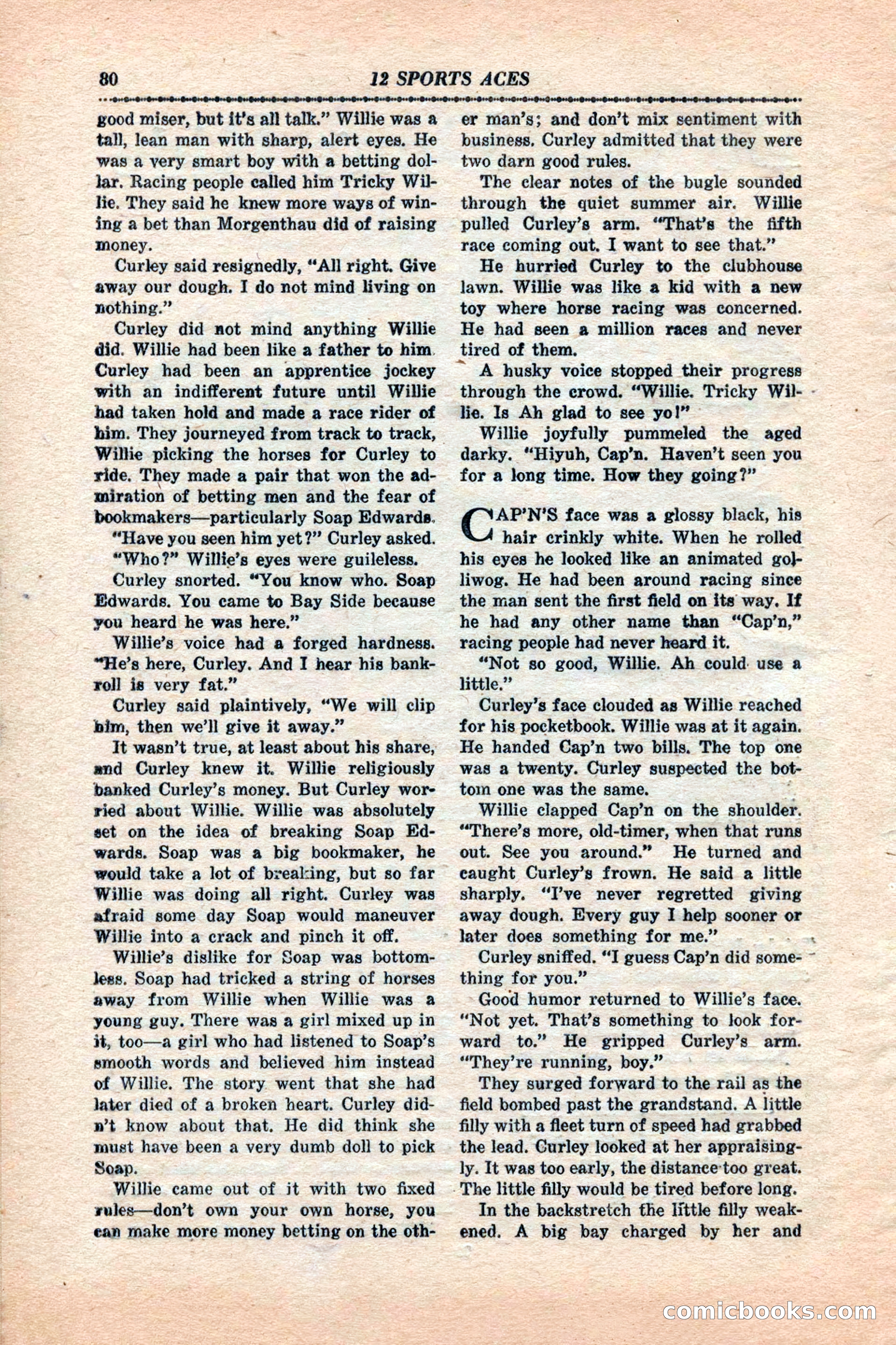 12 Sports Aces, January 1943 — page 82: Pulp Fiction, 1943