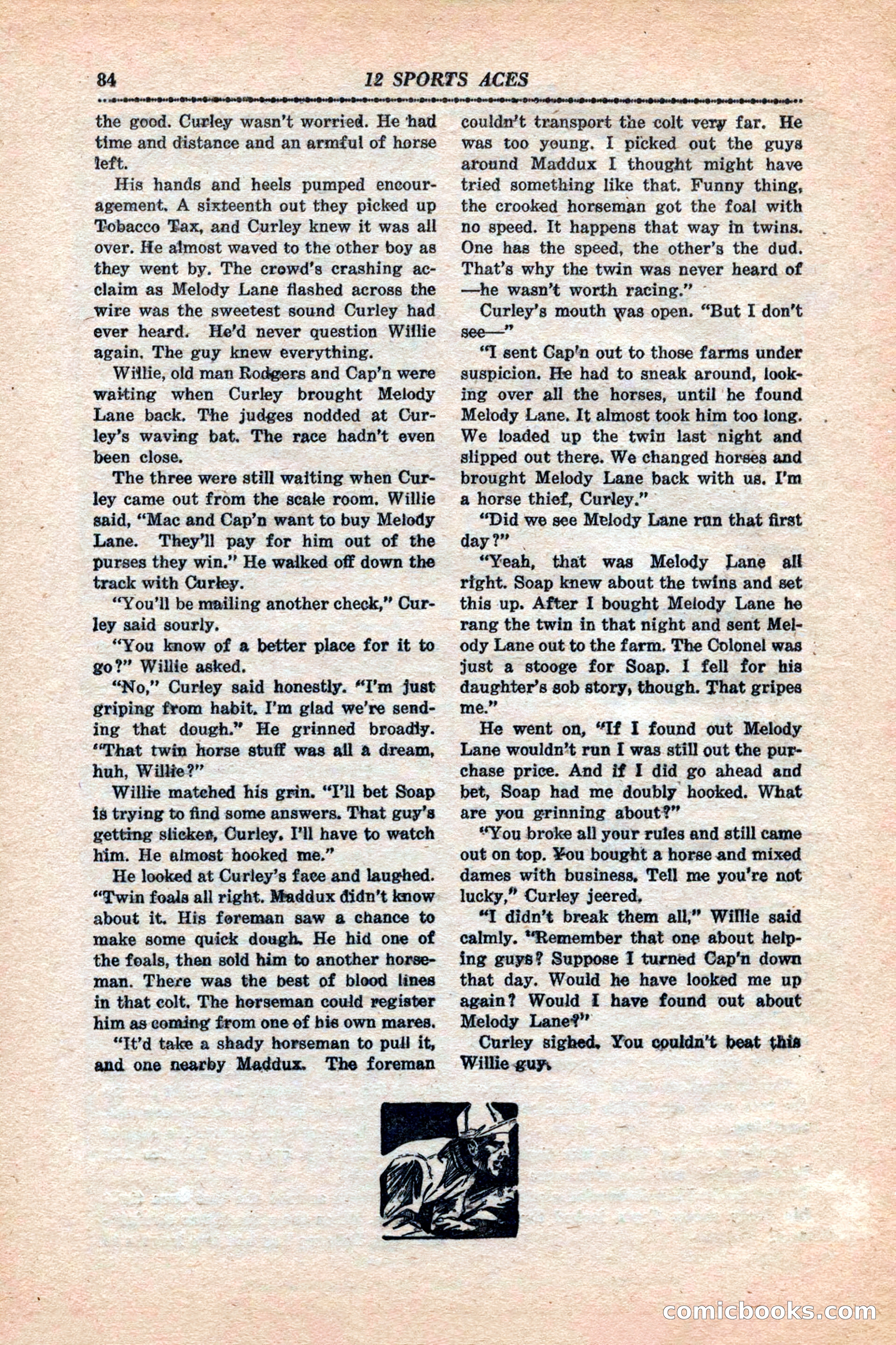 12 Sports Aces, January 1943 — page 86: Pulp Fiction, 1943