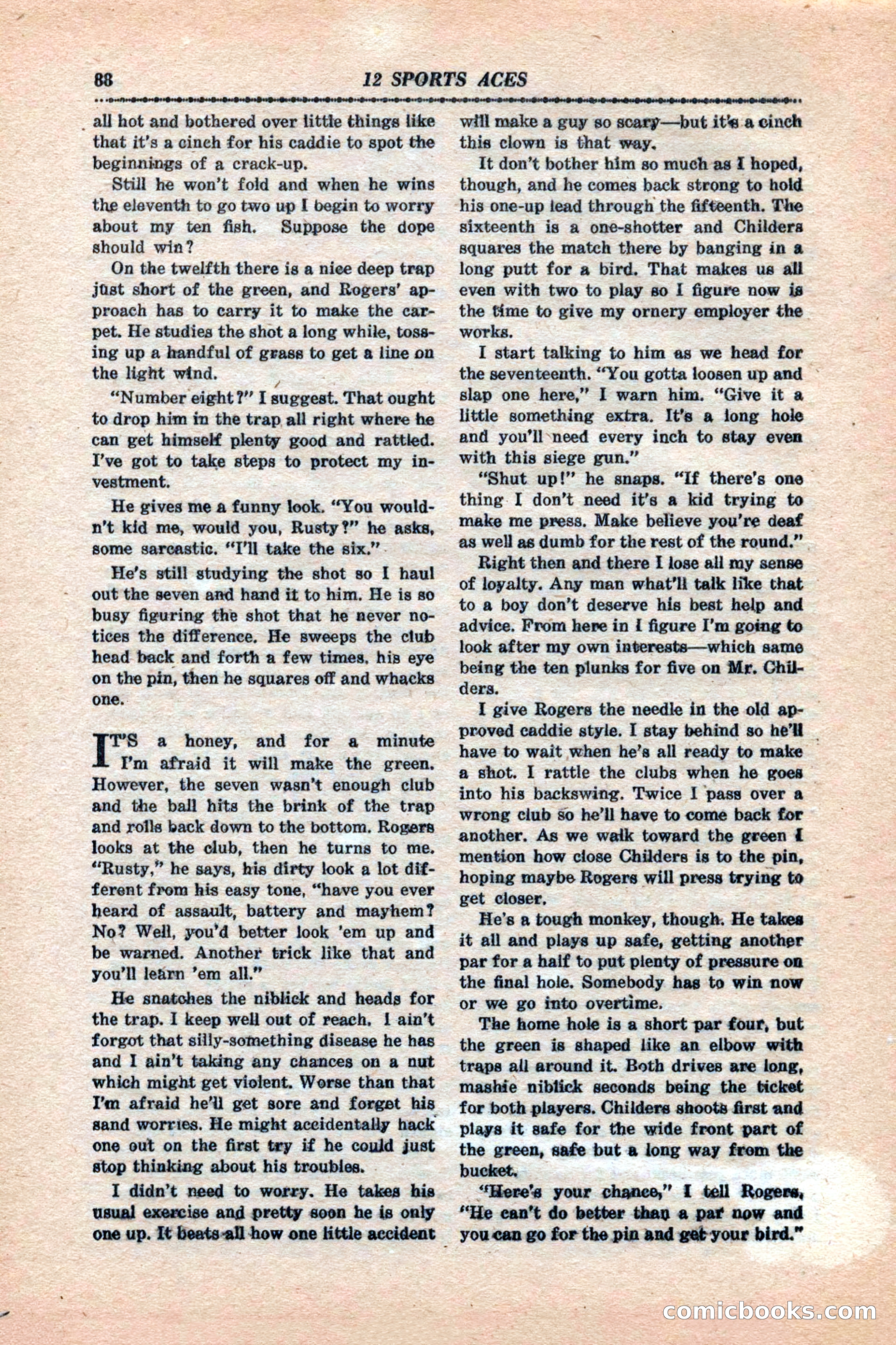 12 Sports Aces, January 1943 — page 90: Pulp Fiction, 1943