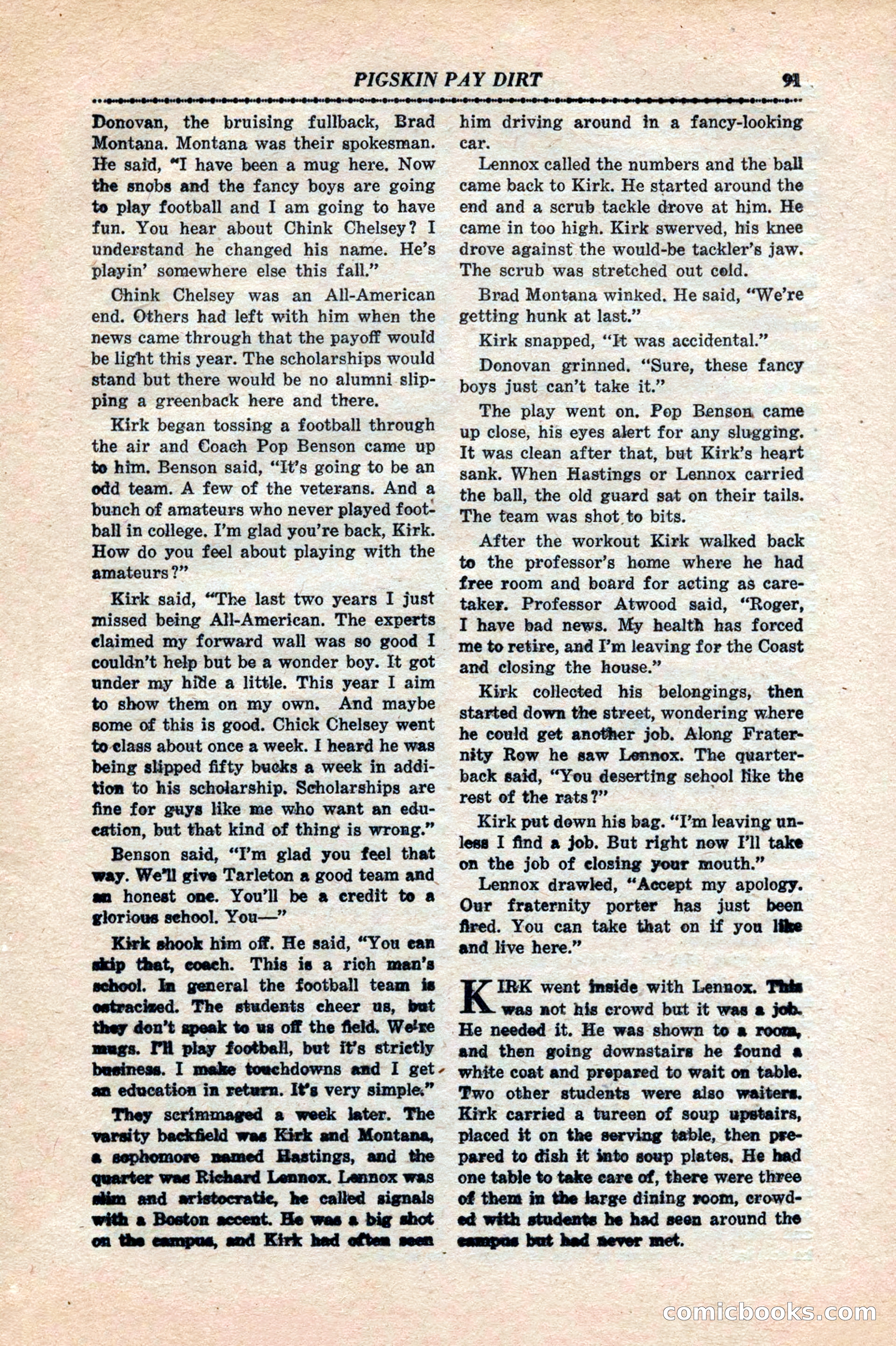 12 Sports Aces, January 1943 — page 93: Pulp Fiction, 1943