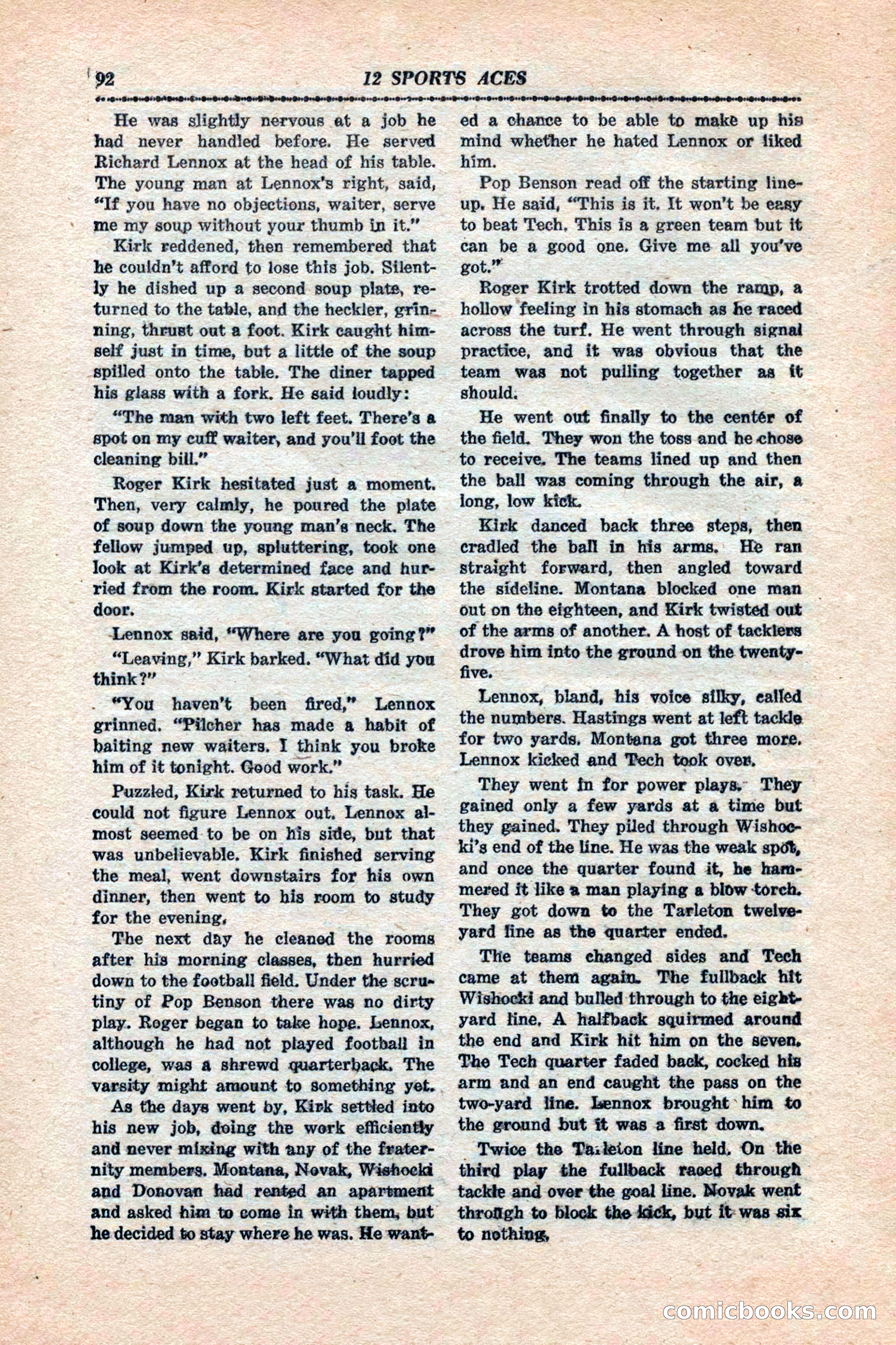 12 Sports Aces, January 1943 — page 94: Pulp Fiction, 1943