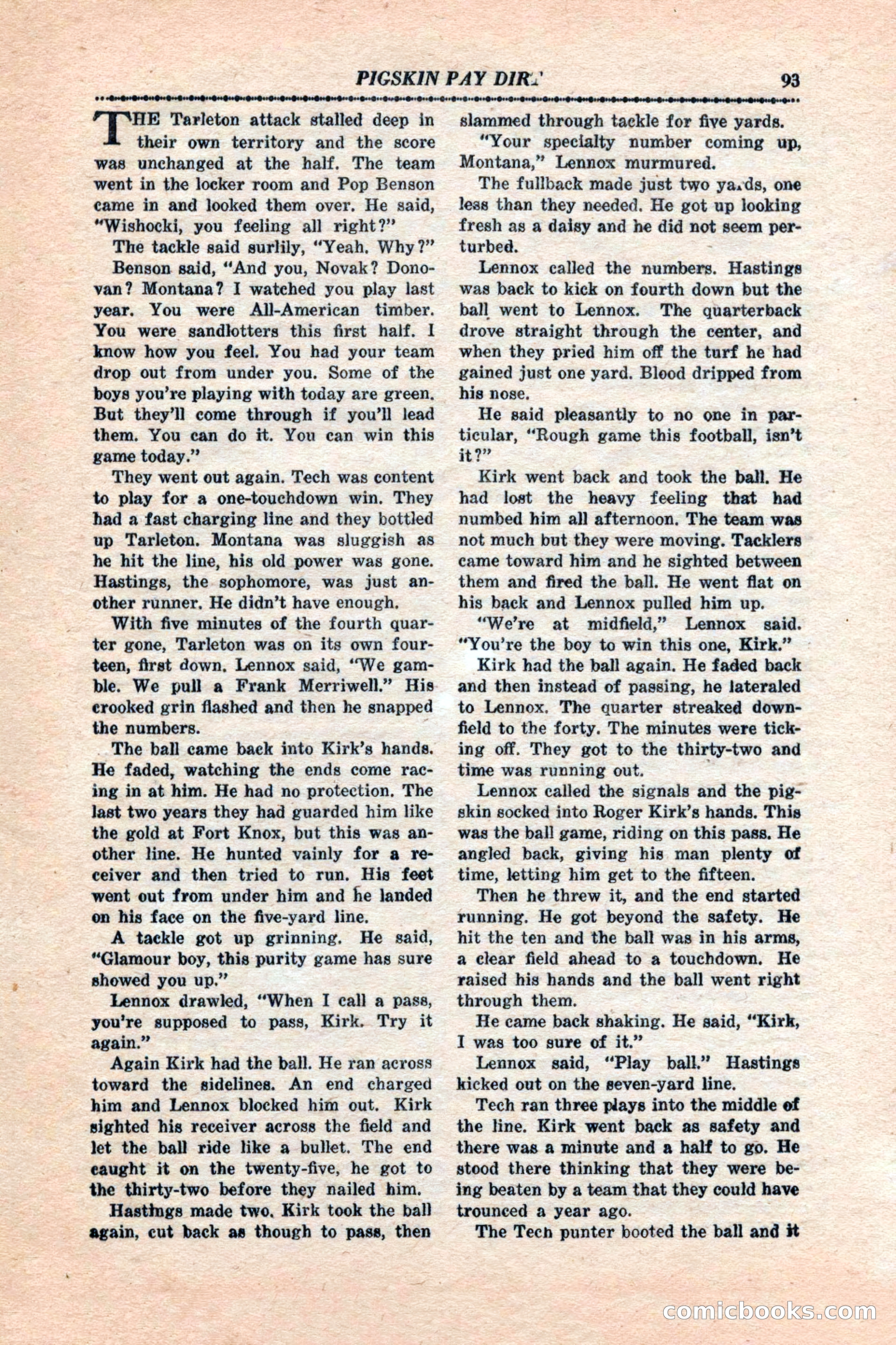 12 Sports Aces, January 1943 — page 95: Pulp Fiction, 1943