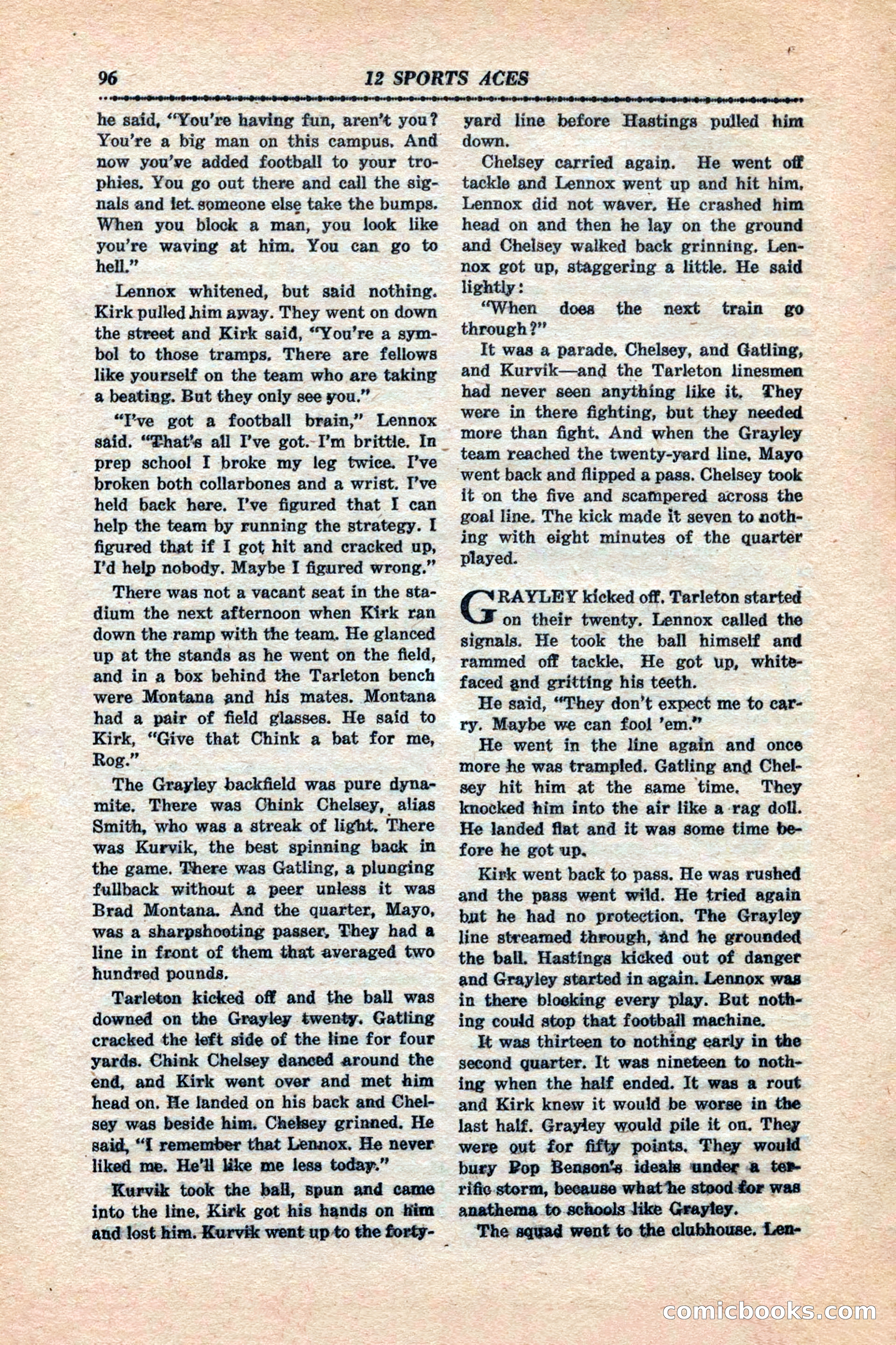 12 Sports Aces, January 1943 — page 98: Pulp Fiction, 1943
