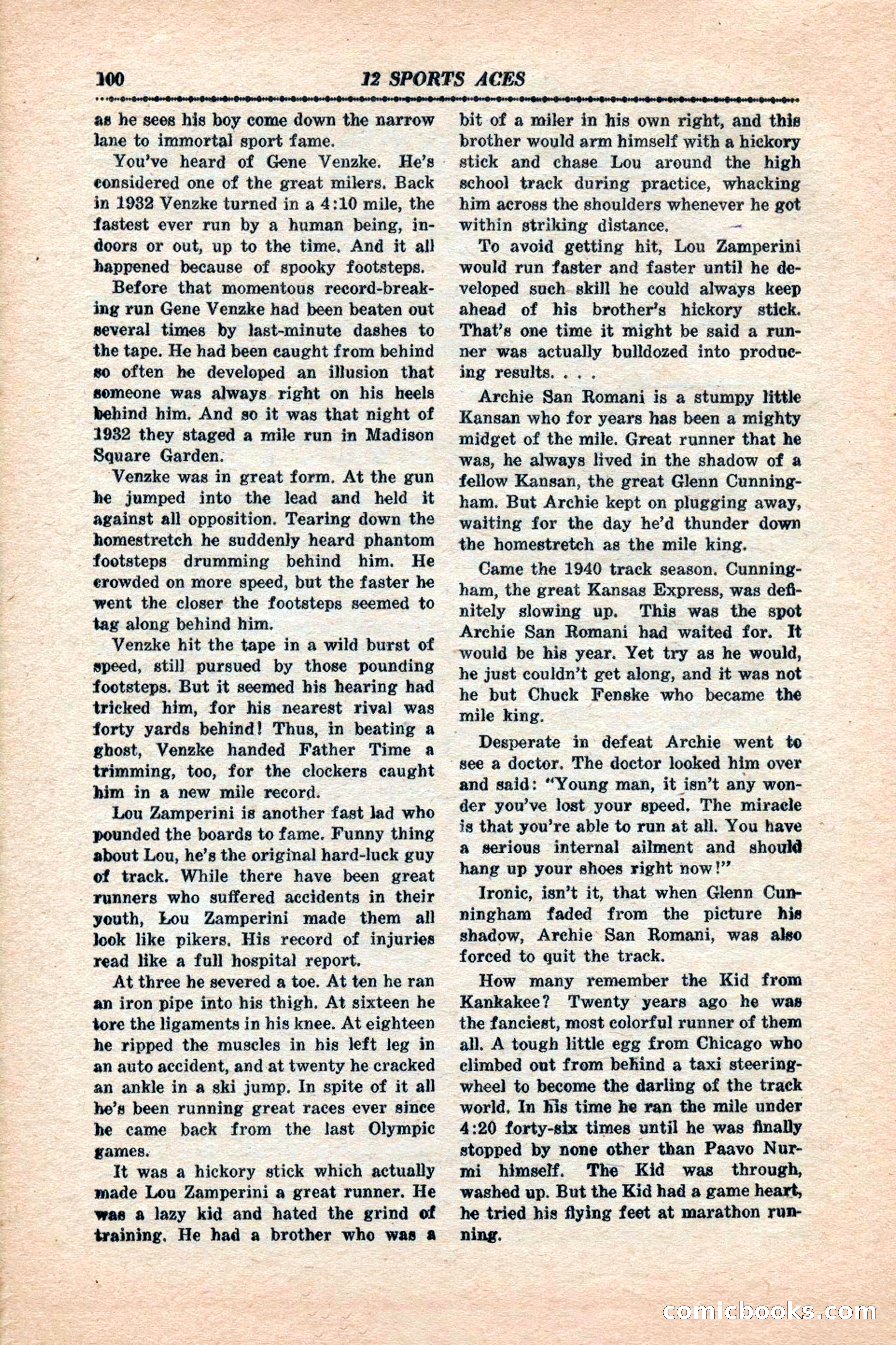 12 Sports Aces, January 1943 — page 102: Pulp Fiction, 1943
