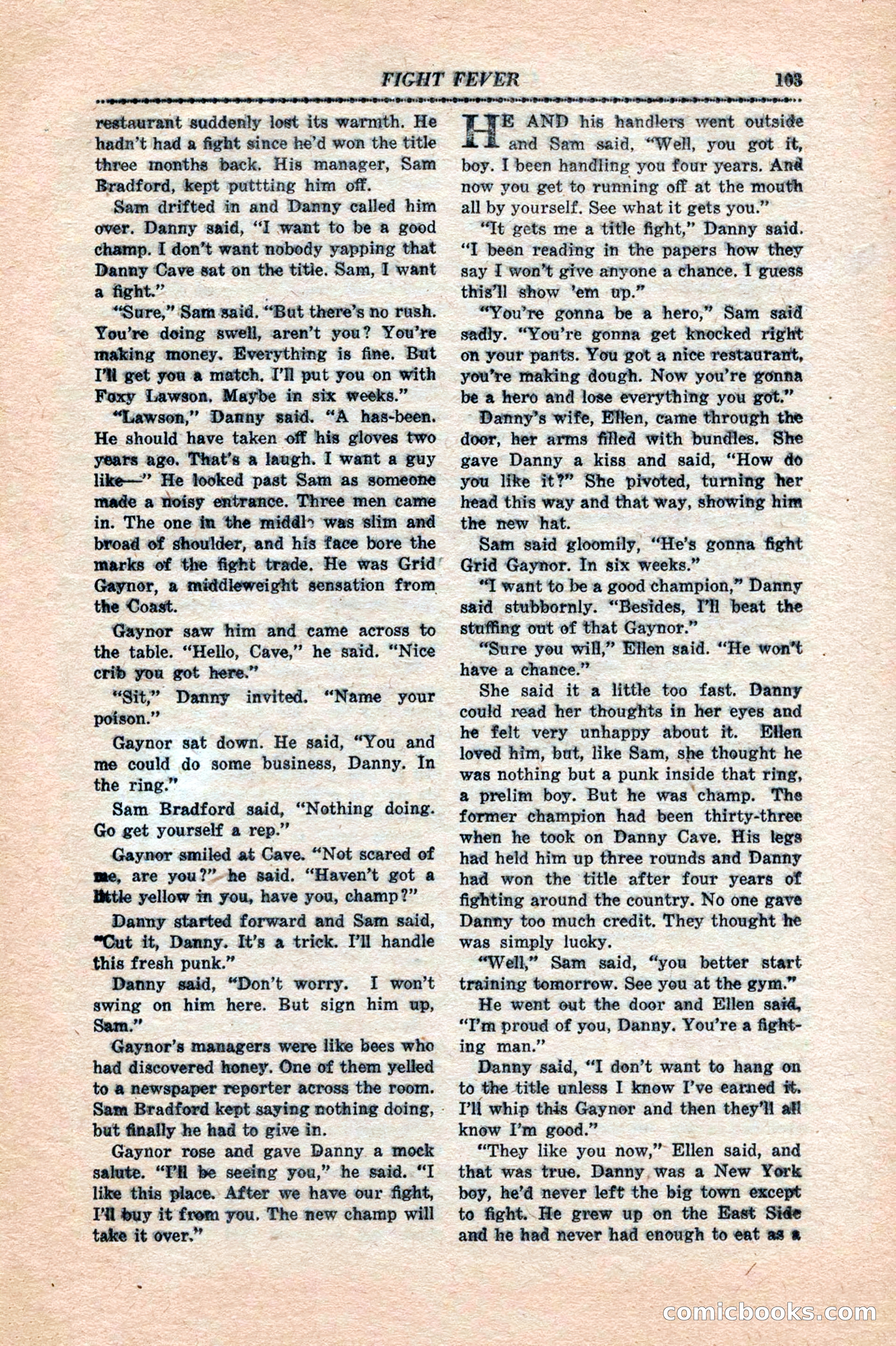 12 Sports Aces, January 1943 — page 105: Pulp Fiction, 1943