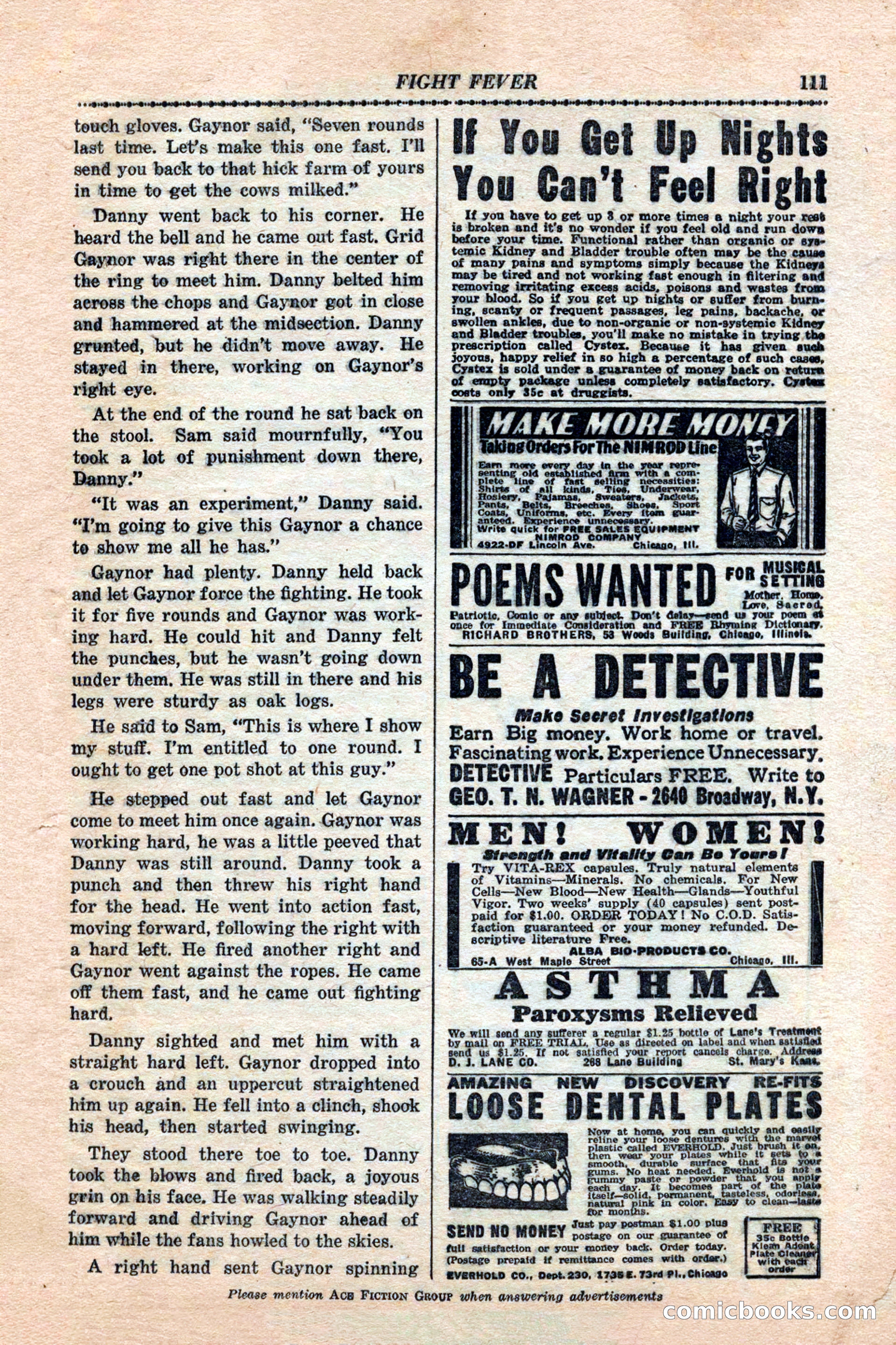 12 Sports Aces, January 1943 — page 113: Pulp Fiction, 1943
