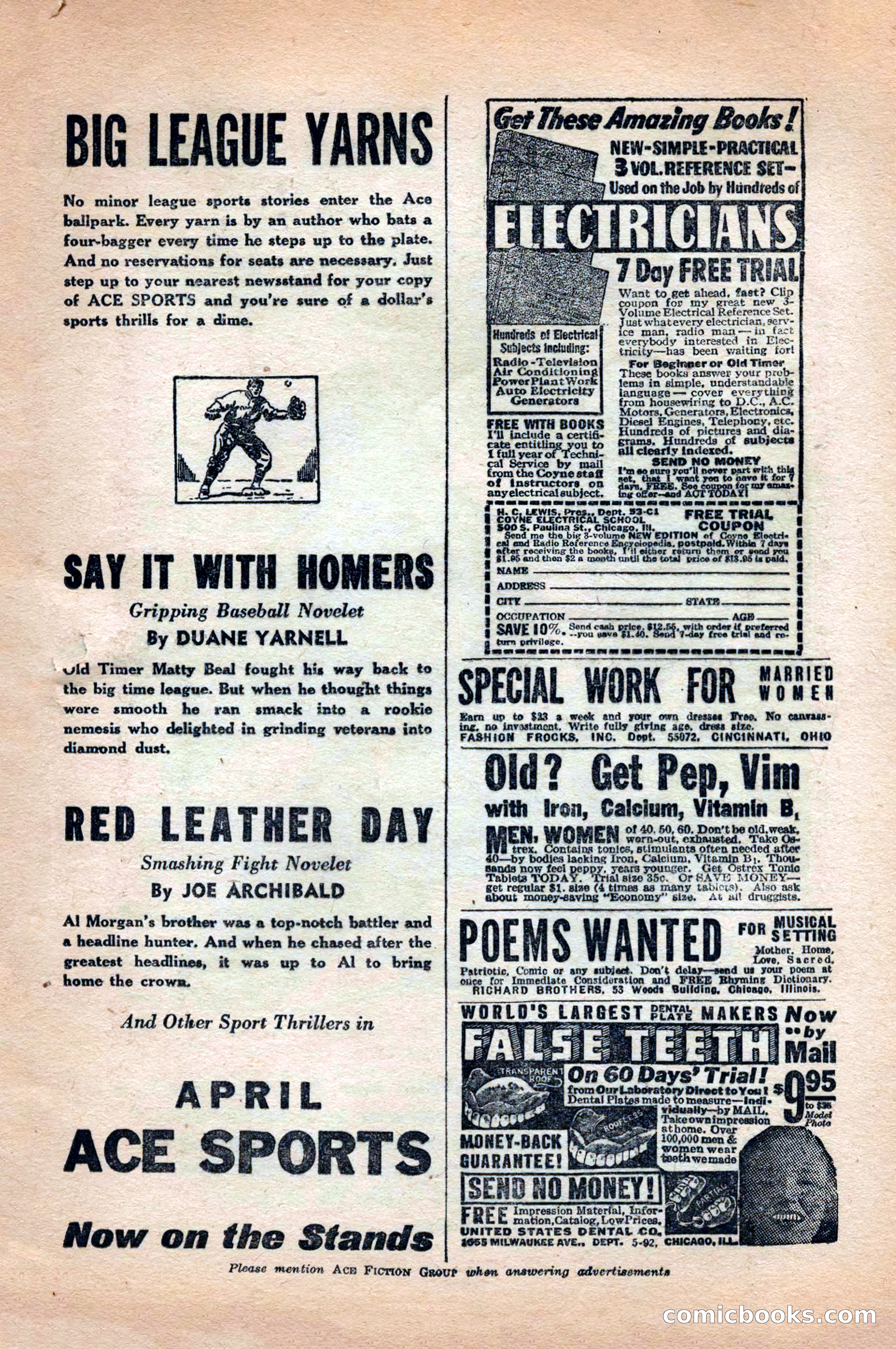12 Sports Aces, May 1943 — page 5: Pulp Fiction, 1943