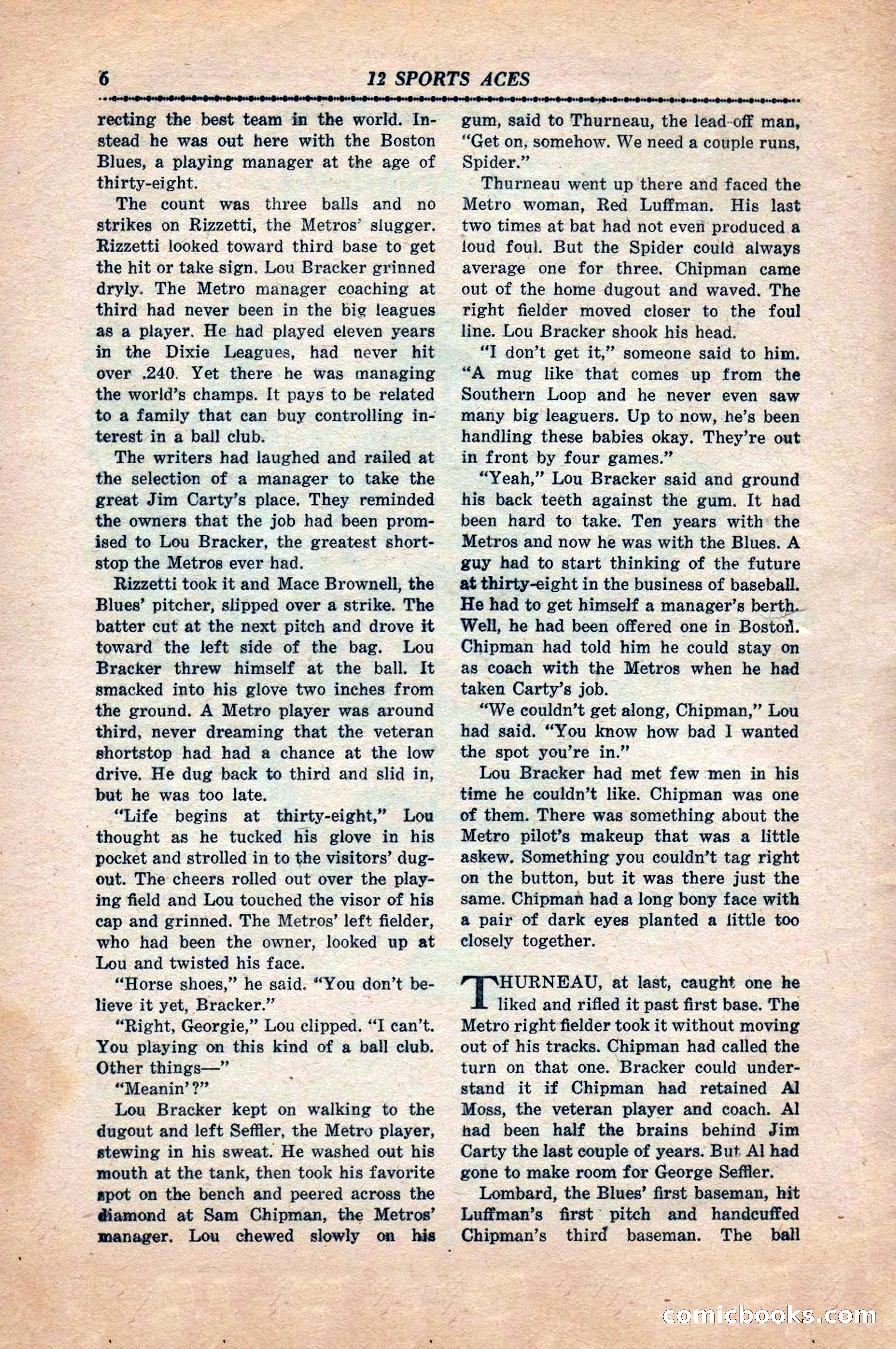 12 Sports Aces, May 1943 — page 8: Pulp Fiction, 1943