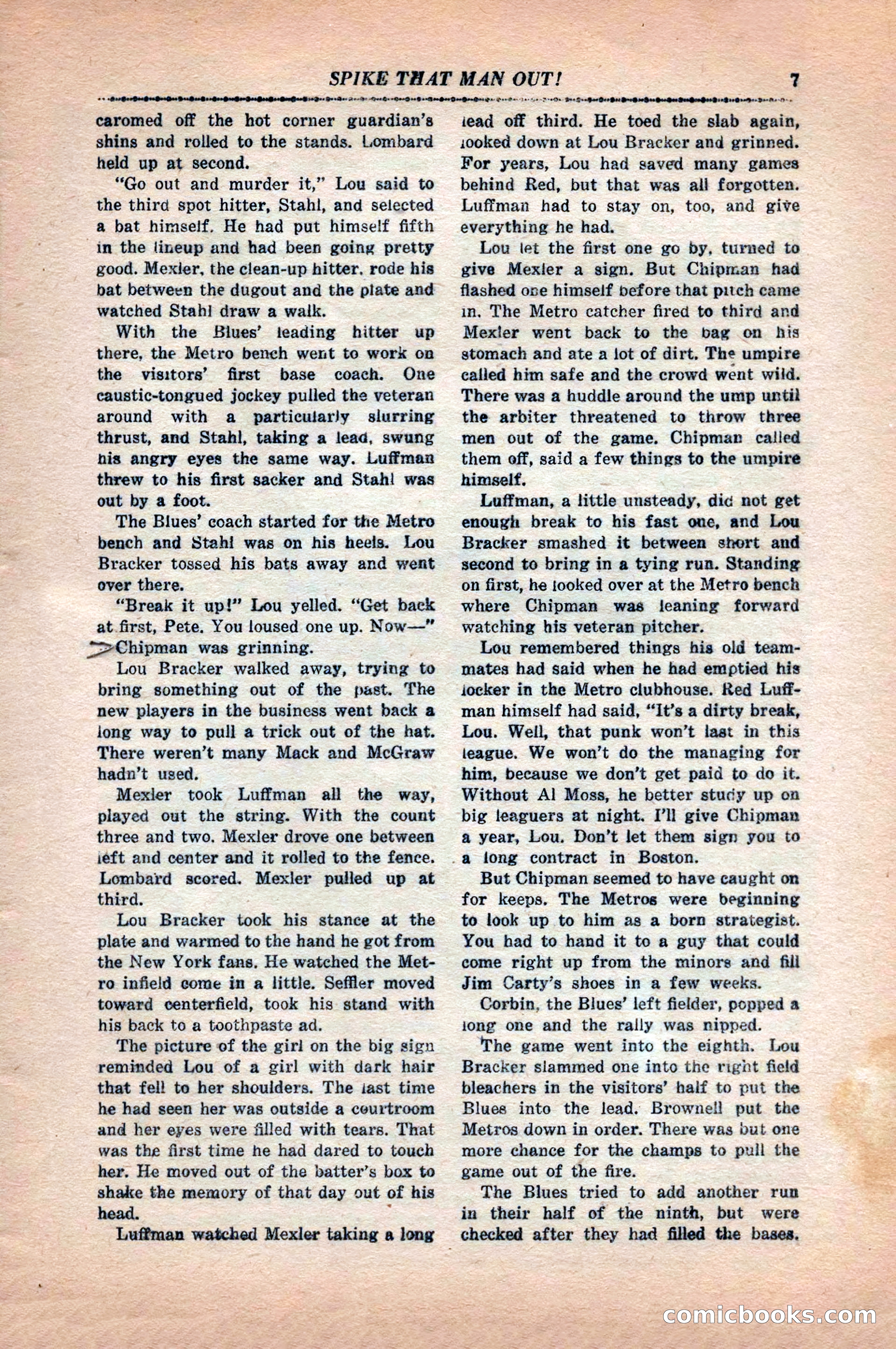 12 Sports Aces, May 1943 — page 9: Pulp Fiction, 1943