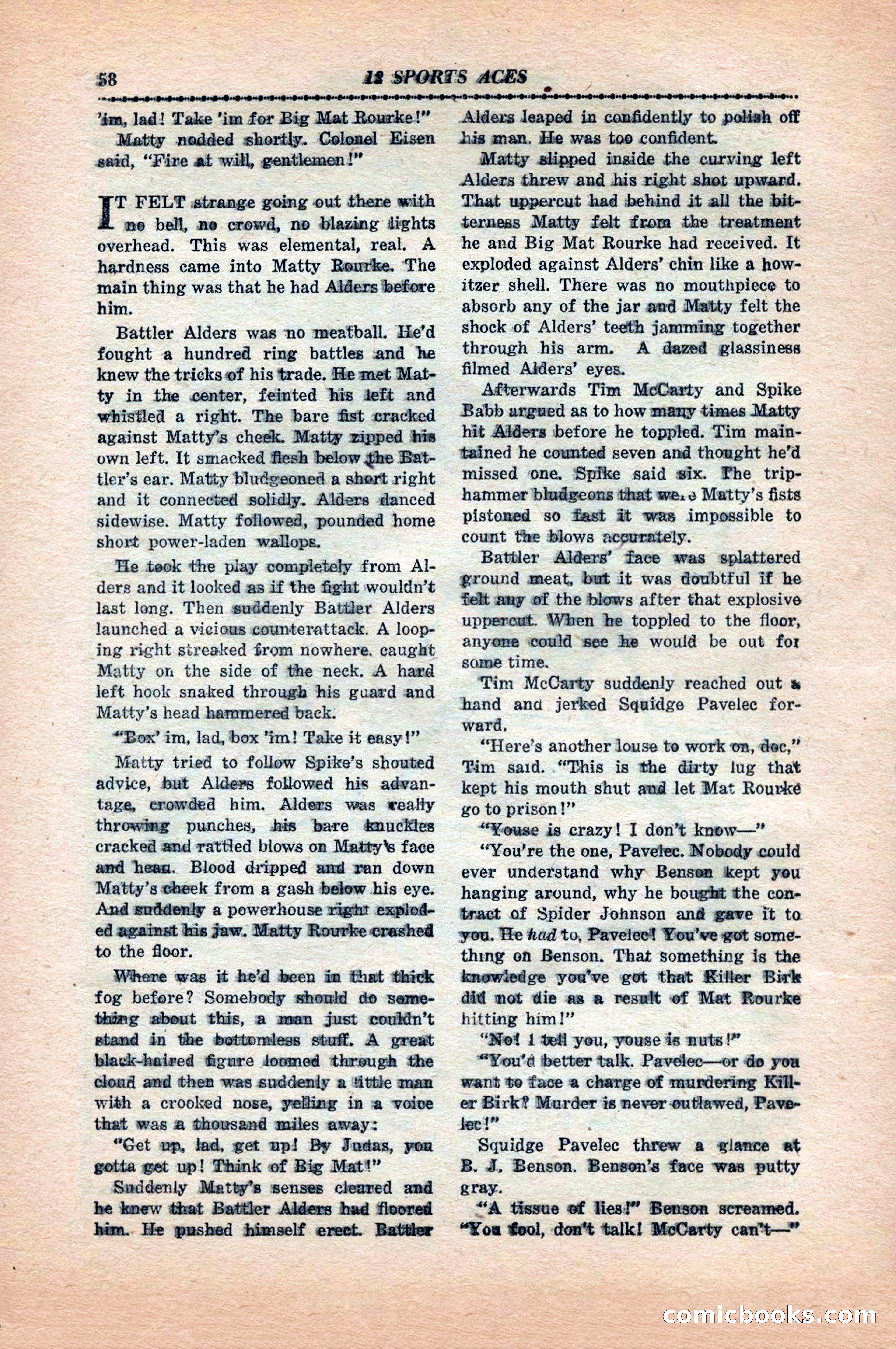 12 Sports Aces, May 1943 — page 60: Pulp Fiction, 1943