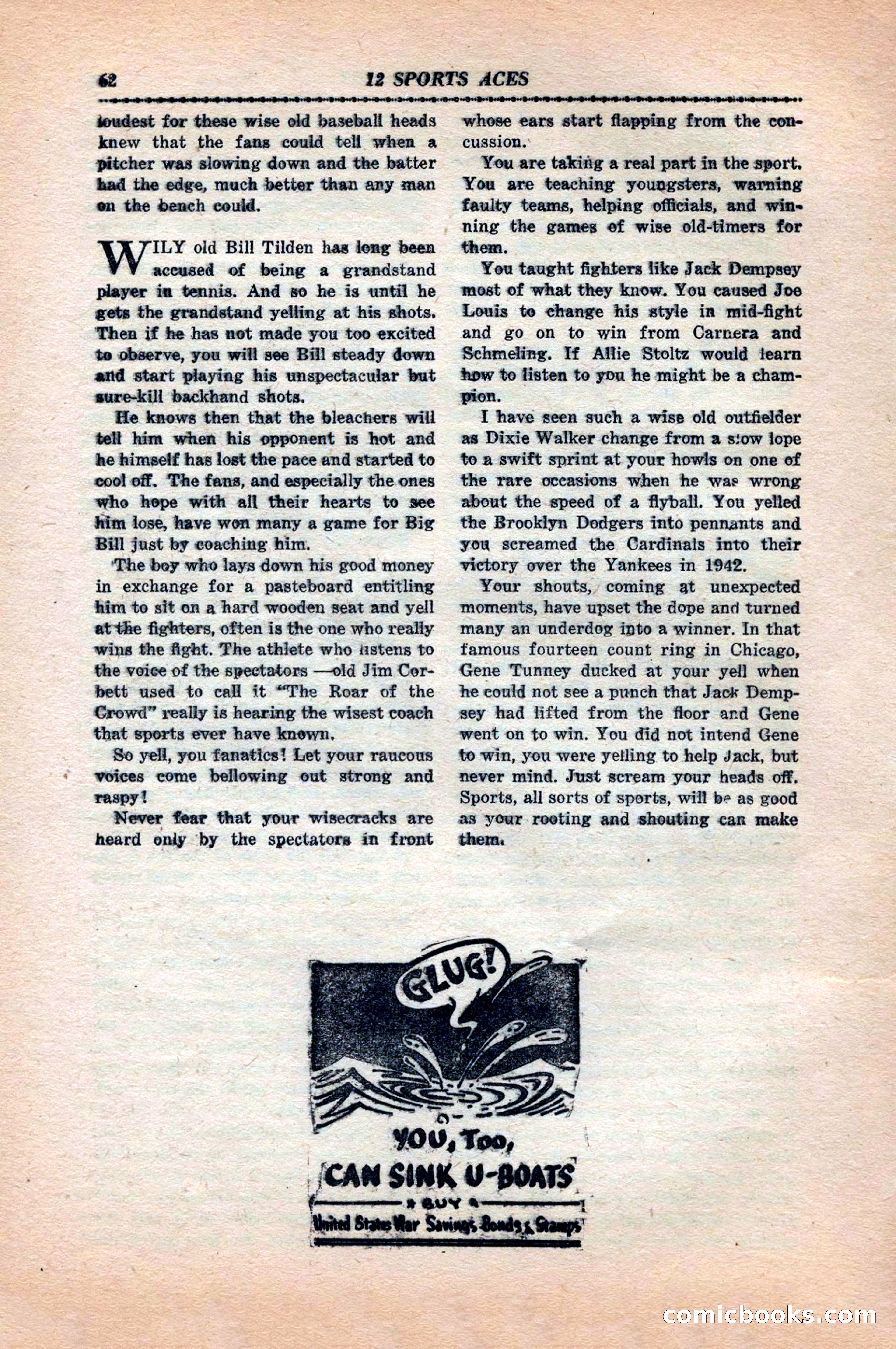 12 Sports Aces, May 1943 — page 64: Pulp Fiction, 1943