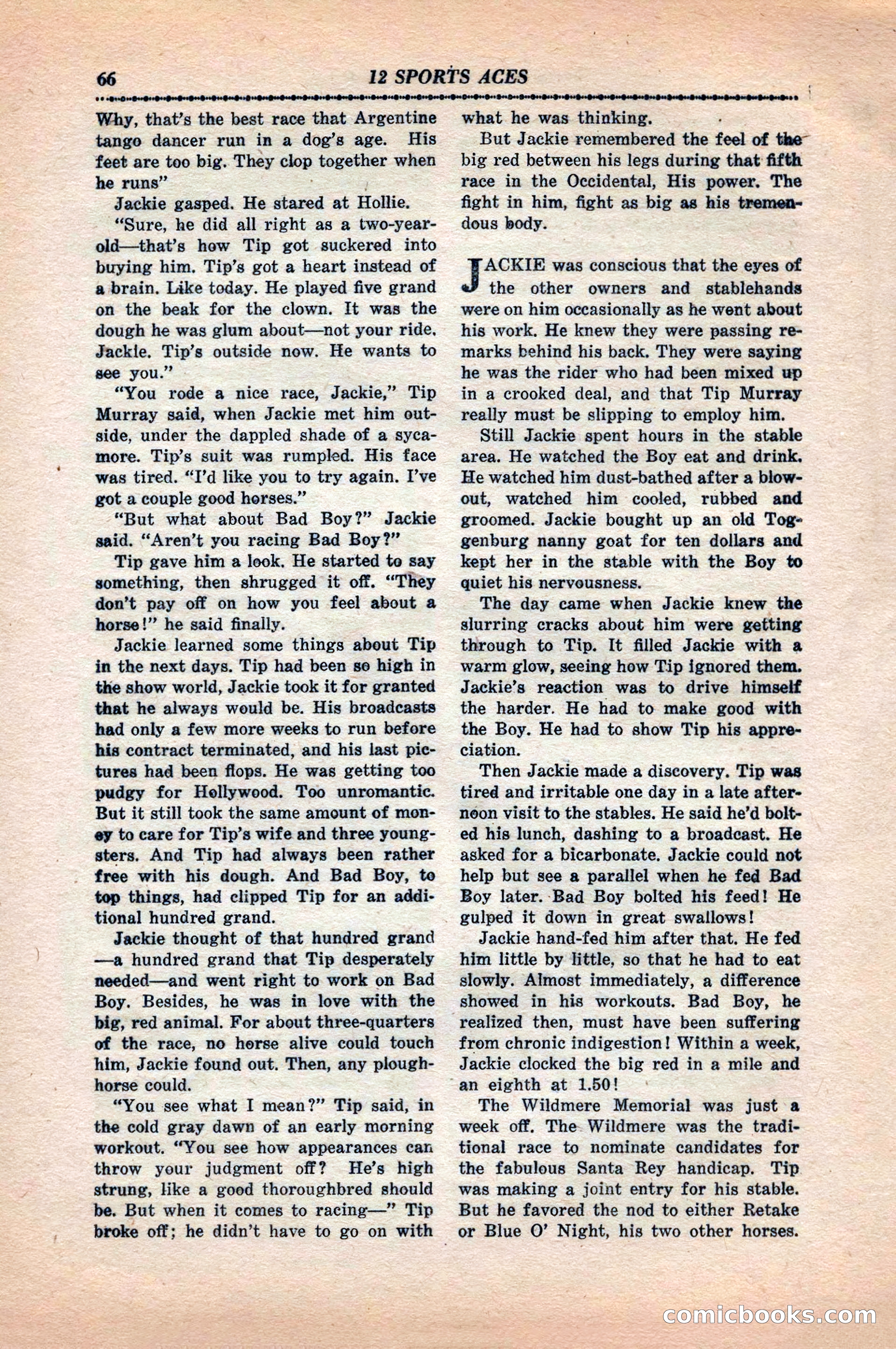 12 Sports Aces, May 1943 — page 68: Pulp Fiction, 1943