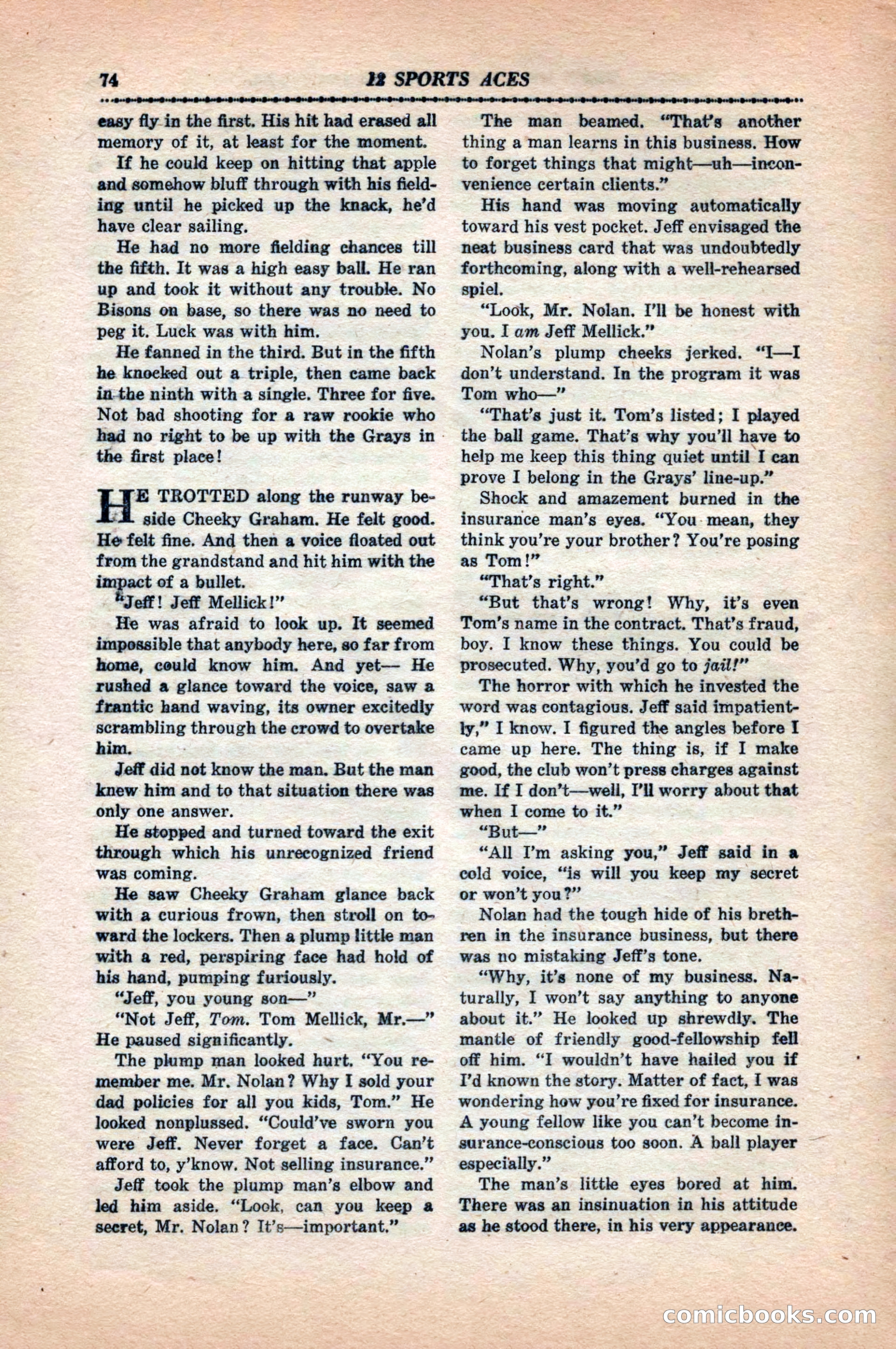 12 Sports Aces, May 1943 — page 76: Pulp Fiction, 1943