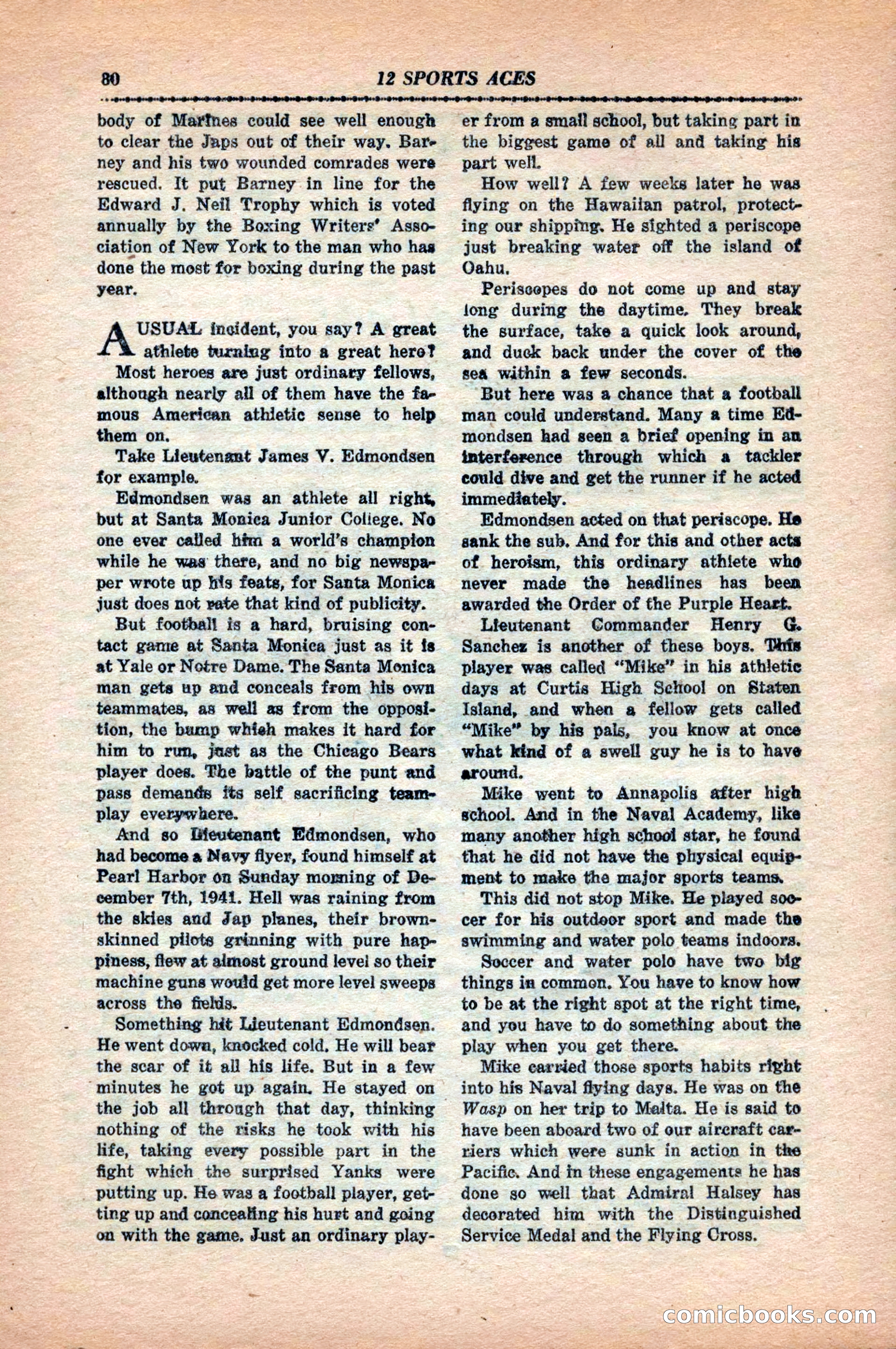 12 Sports Aces, May 1943 — page 82: Pulp Fiction, 1943