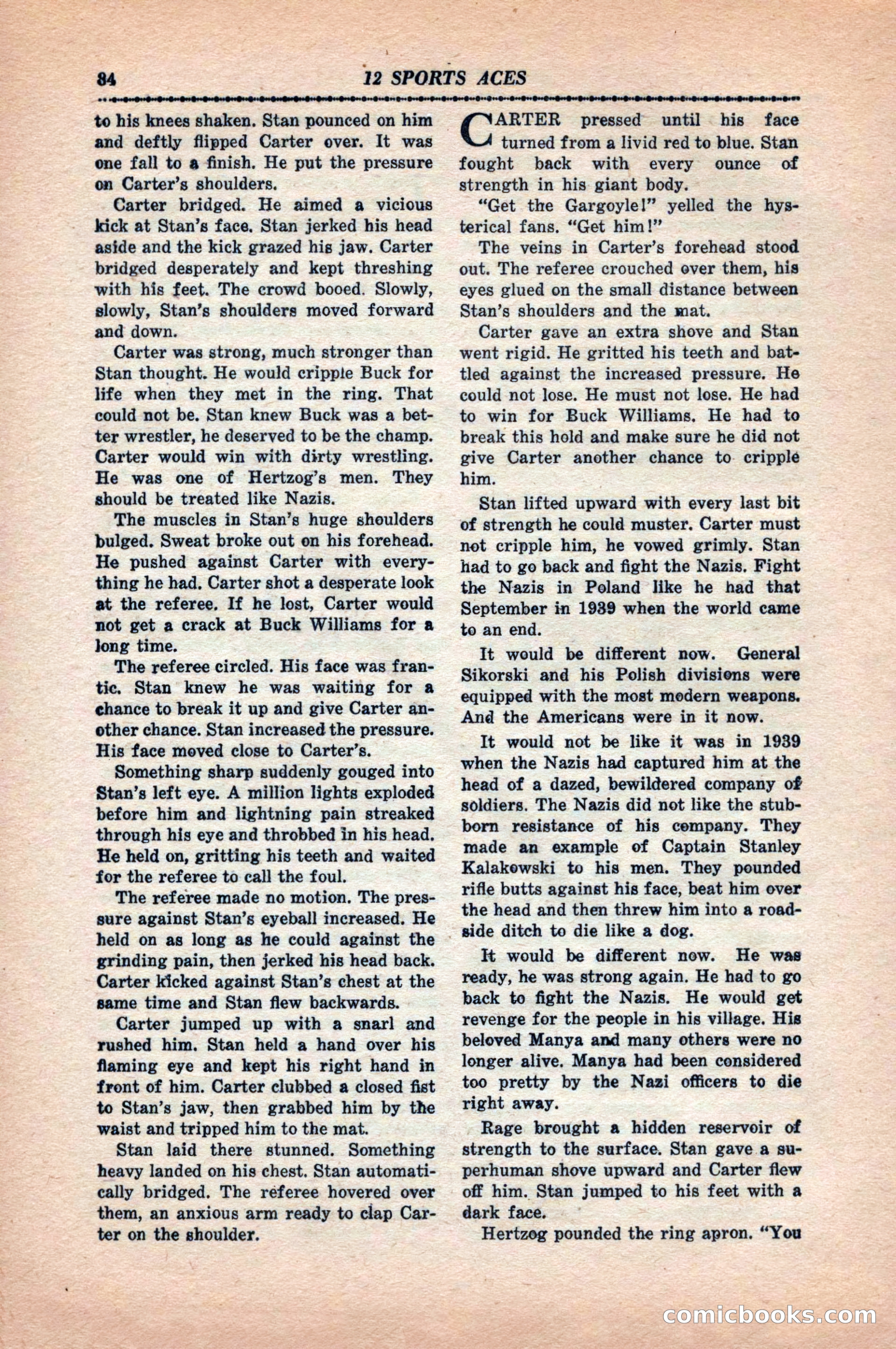 12 Sports Aces, May 1943 — page 86: Pulp Fiction, 1943