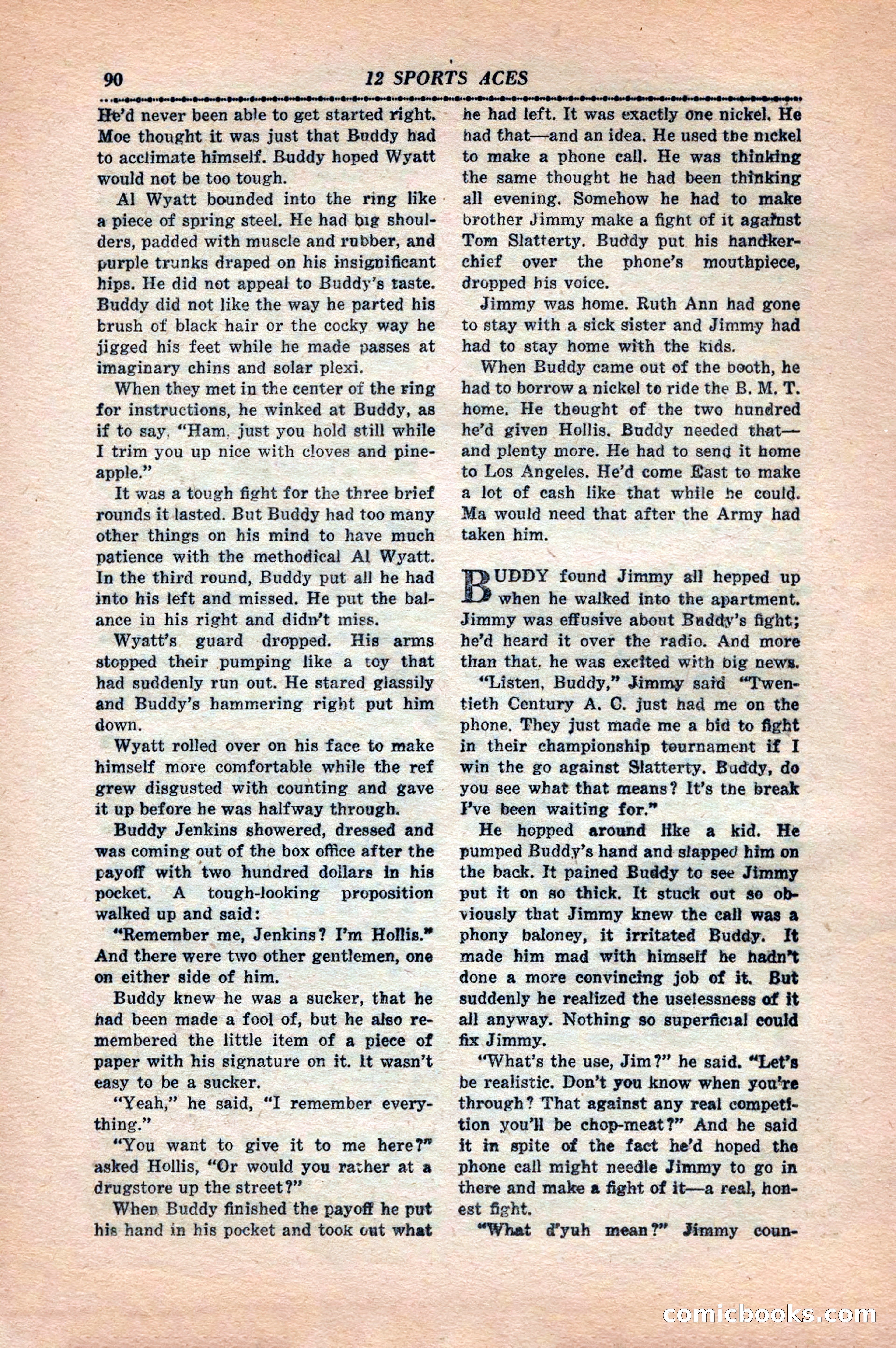12 Sports Aces, May 1943 — page 92: Pulp Fiction, 1943