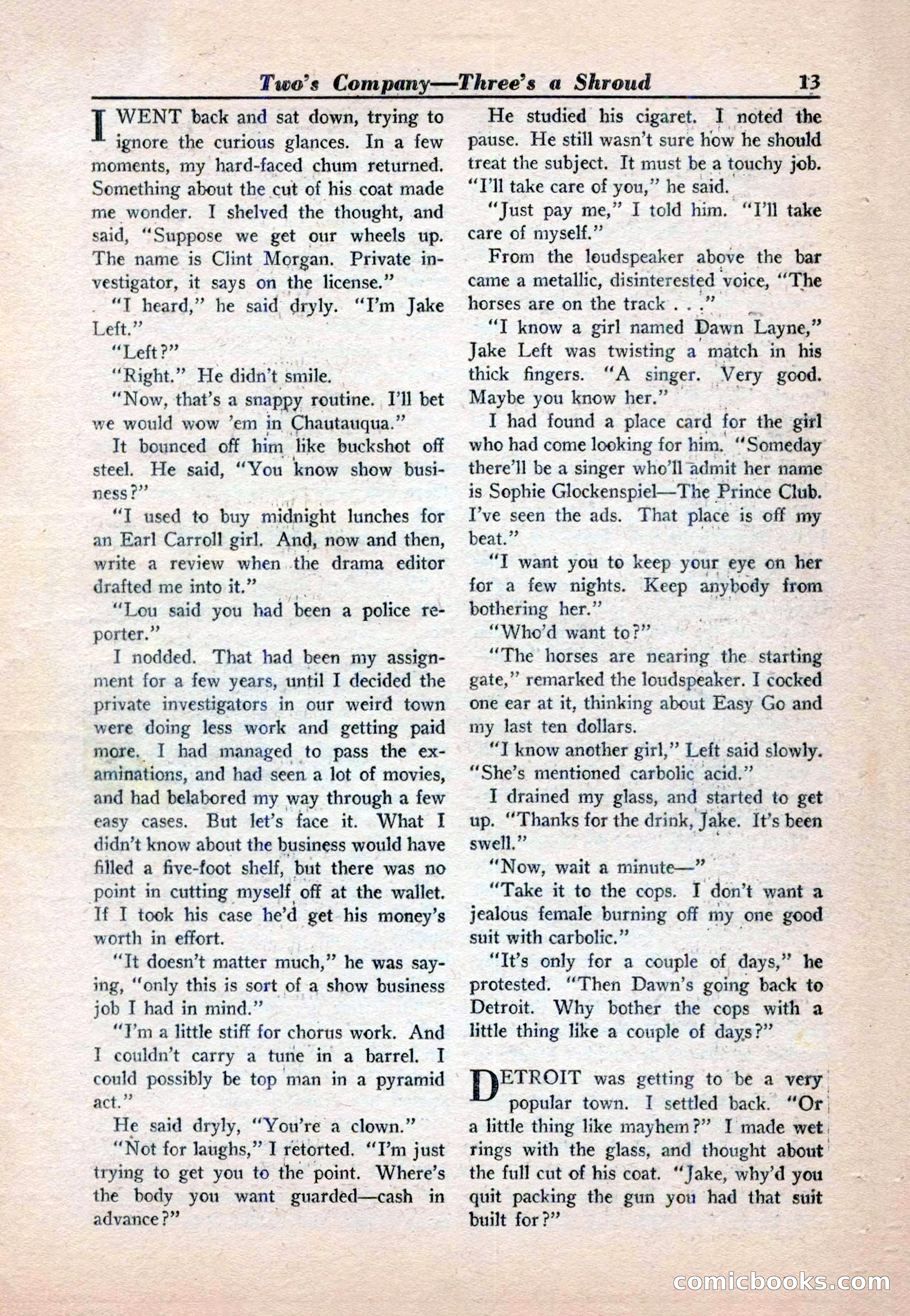 15 Story Detective, April 1950 — page 13: Pulp Fiction, 1950