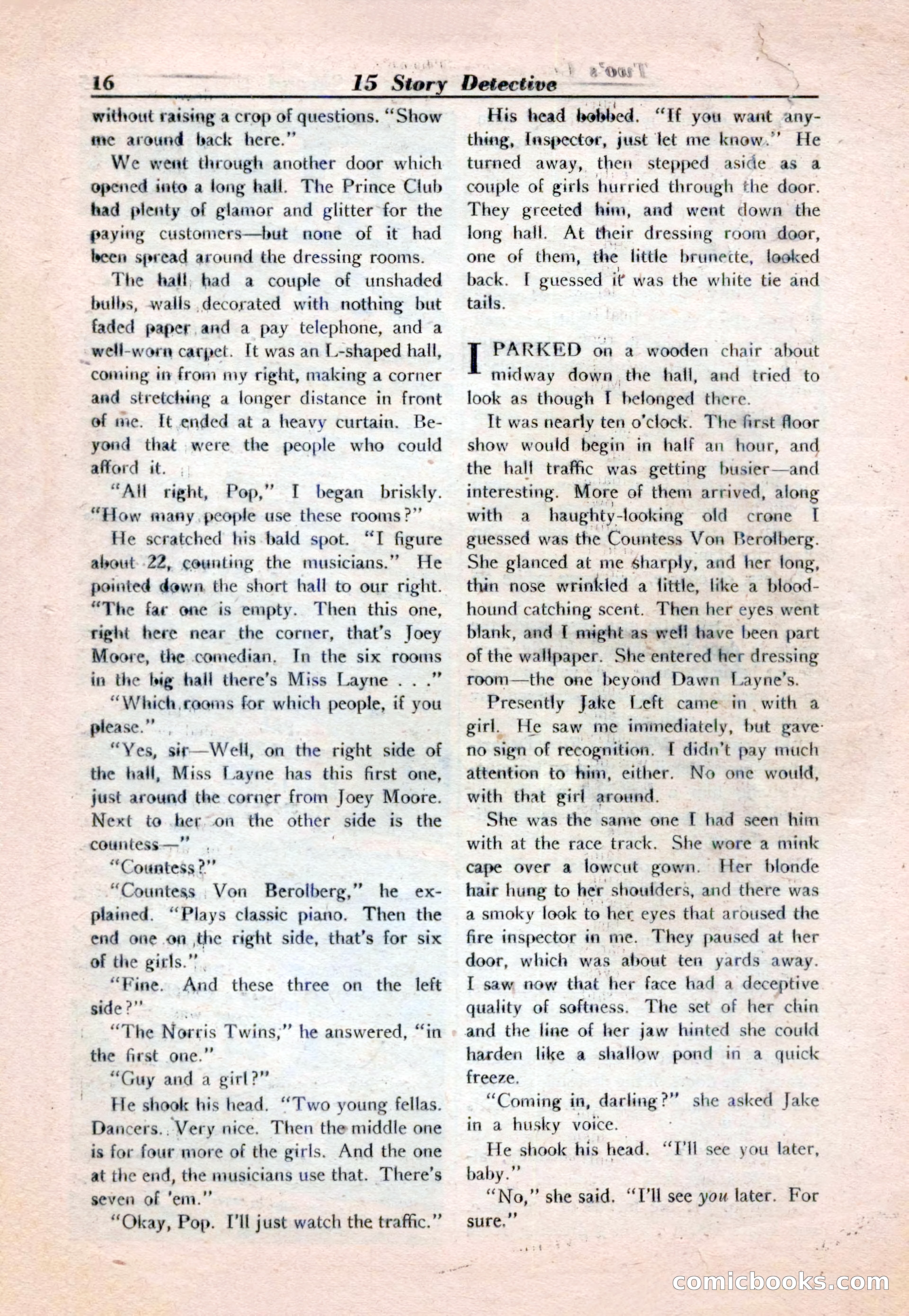 15 Story Detective, April 1950 — page 16: Pulp Fiction, 1950
