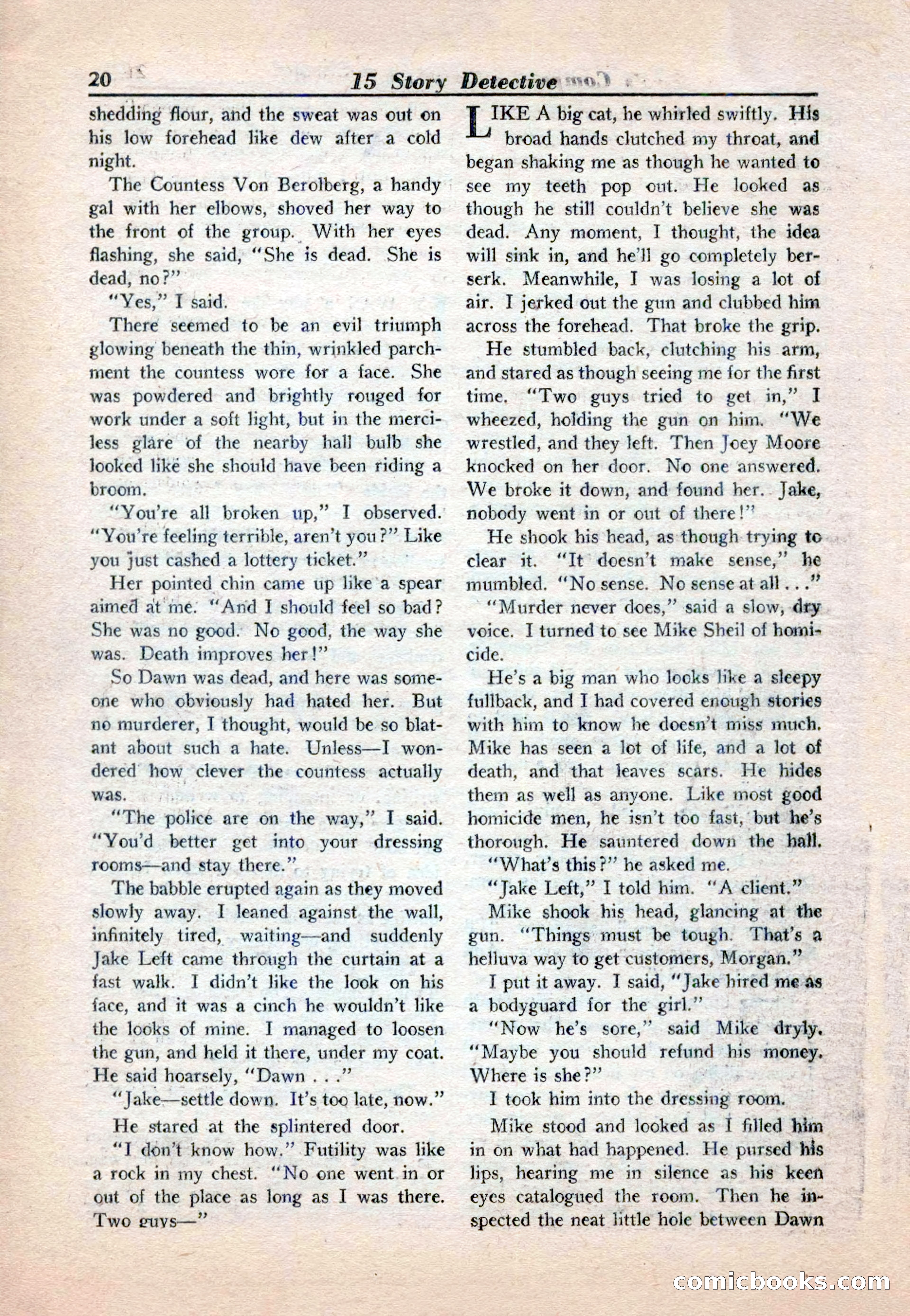 15 Story Detective, April 1950 — page 20: Pulp Fiction, 1950