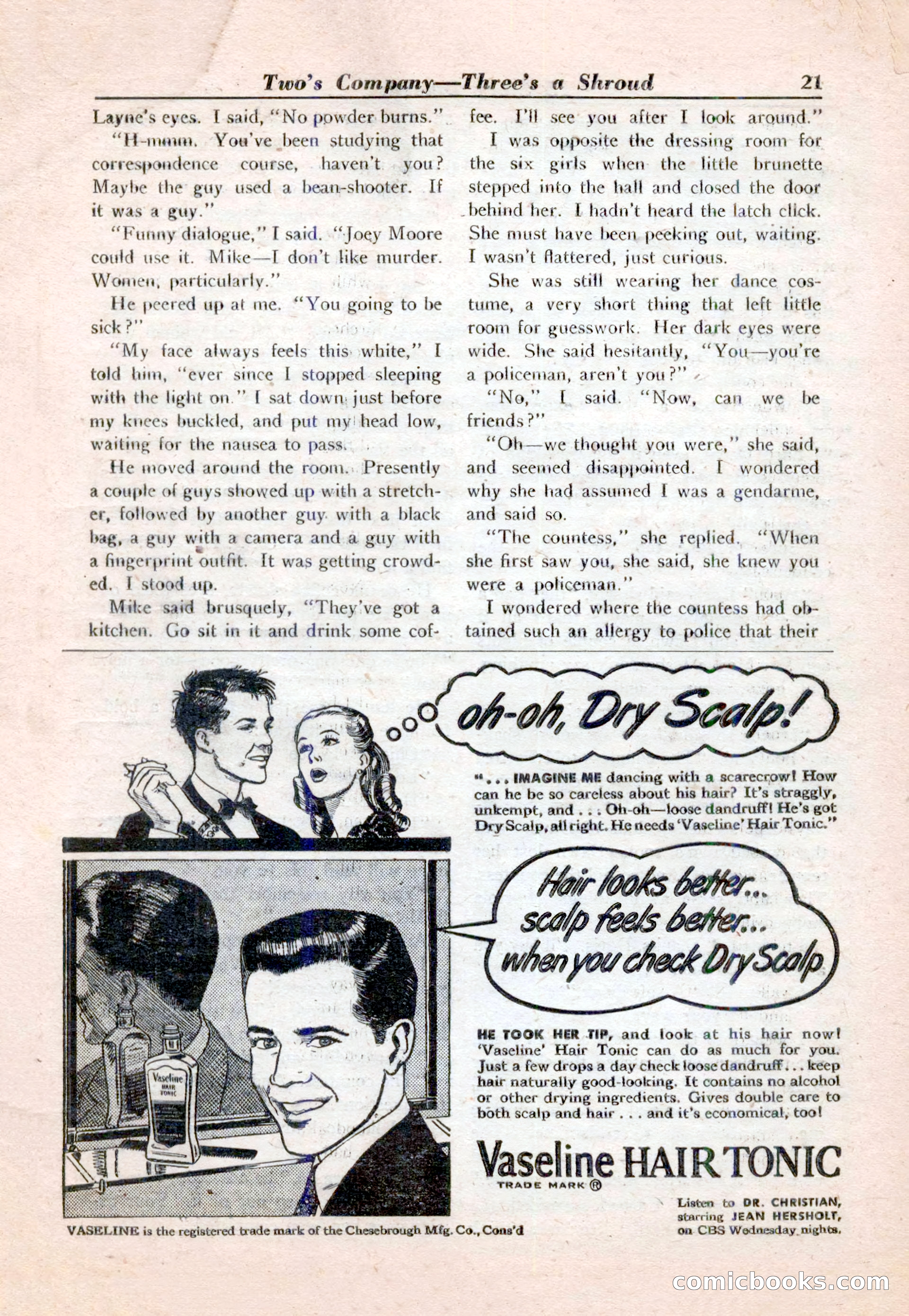 15 Story Detective, April 1950 — page 21: Pulp Fiction, 1950