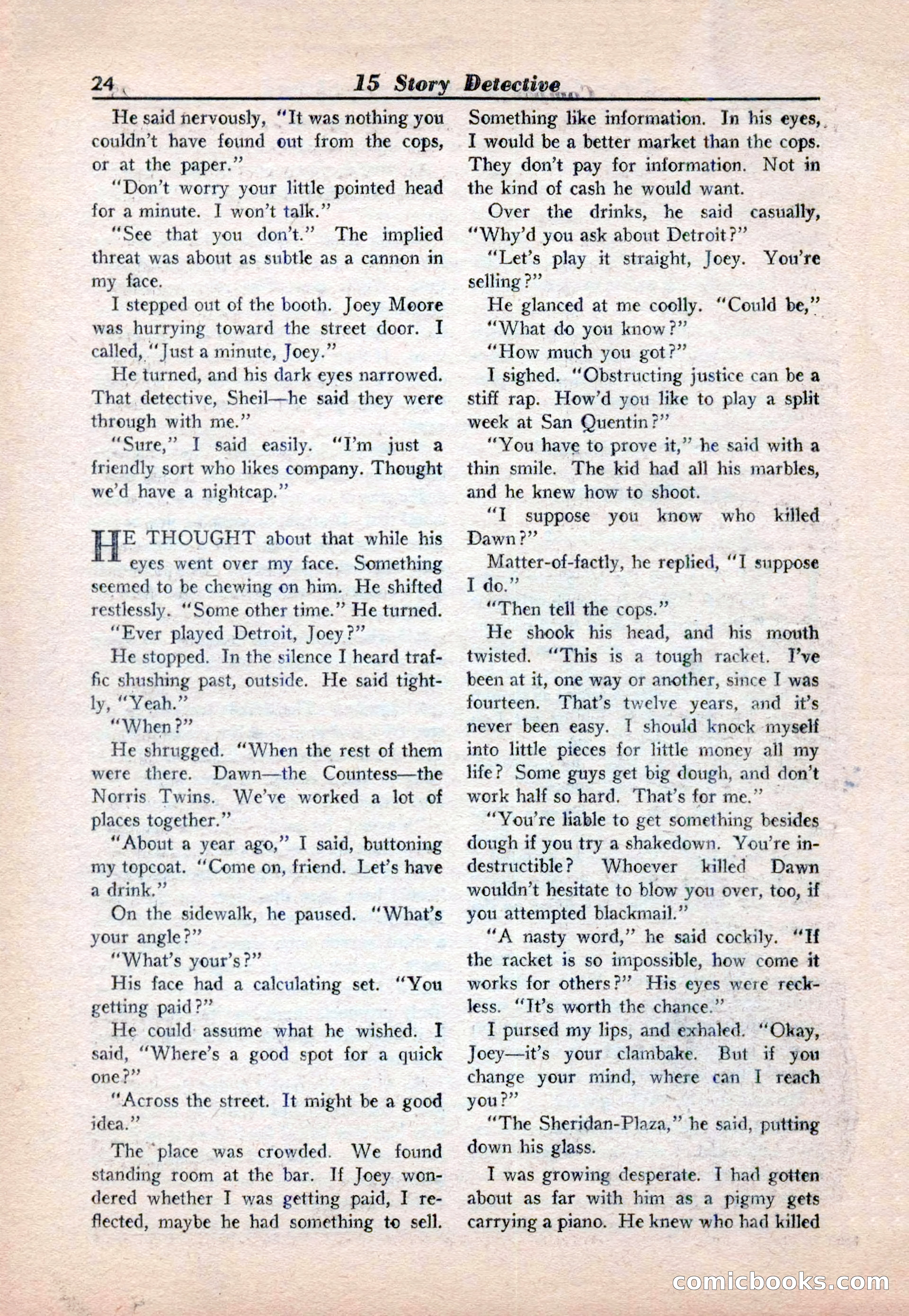 15 Story Detective, April 1950 — page 24: Pulp Fiction, 1950