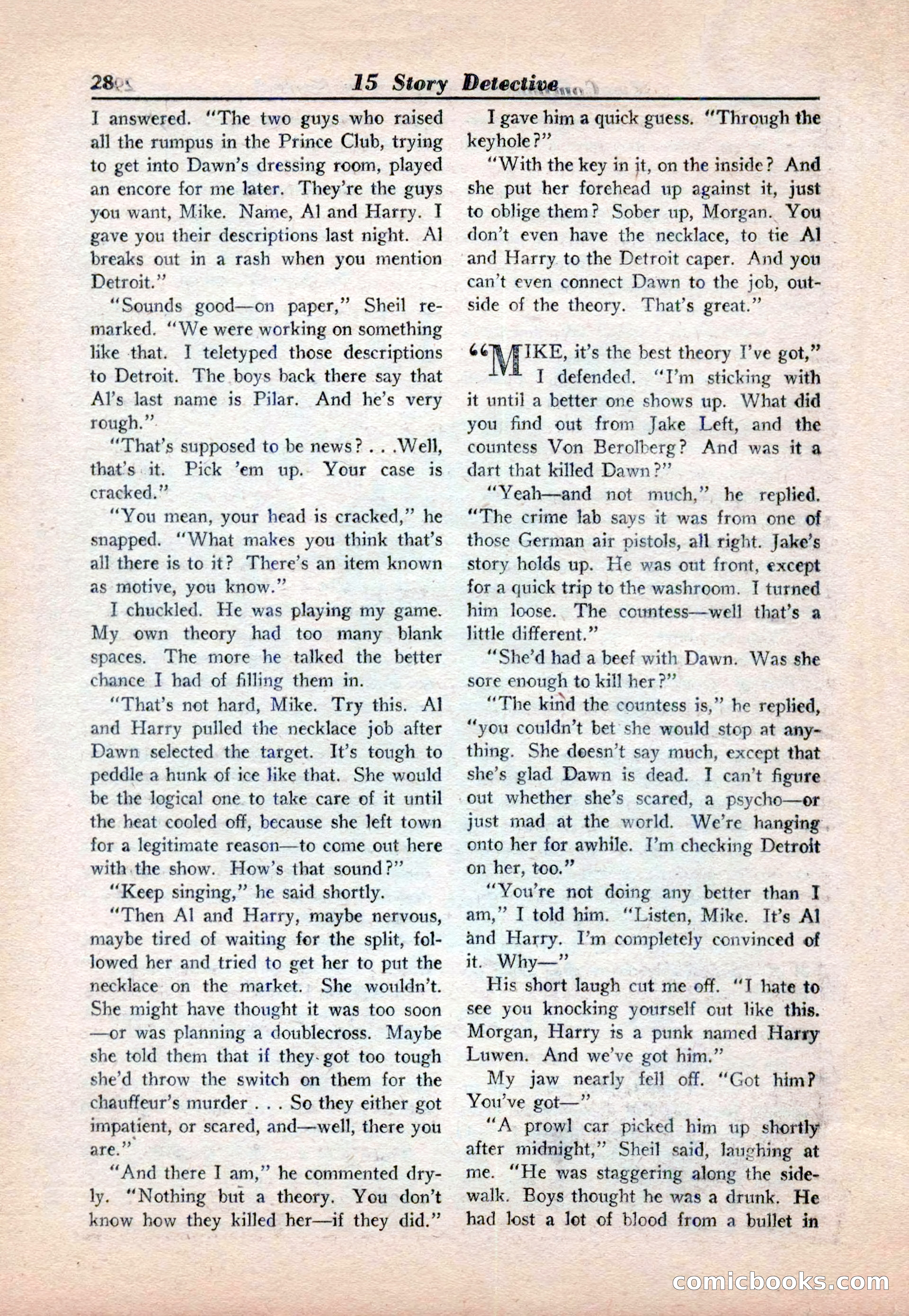 15 Story Detective, April 1950 — page 28: Pulp Fiction, 1950