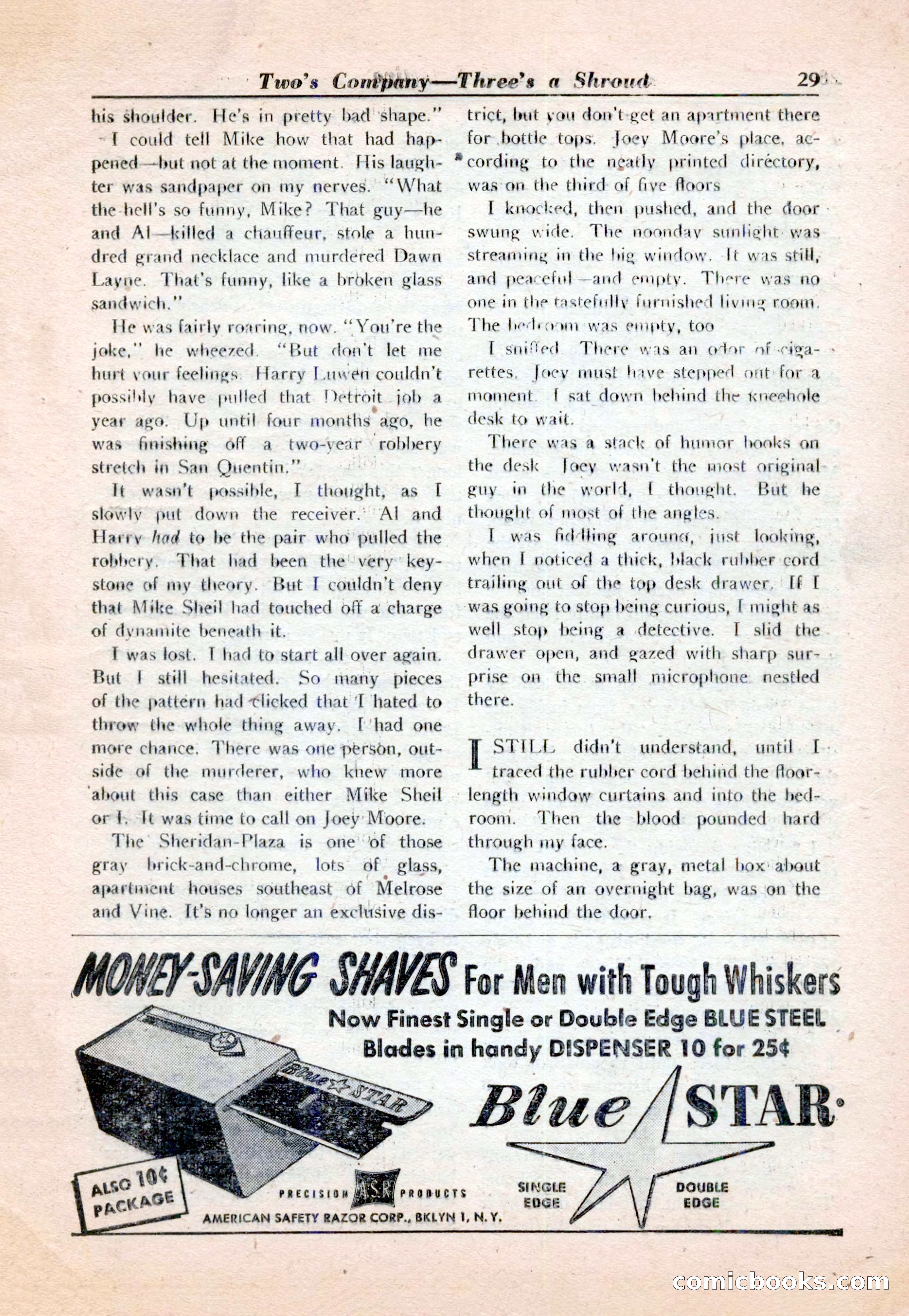 15 Story Detective, April 1950 — page 29: Pulp Fiction, 1950