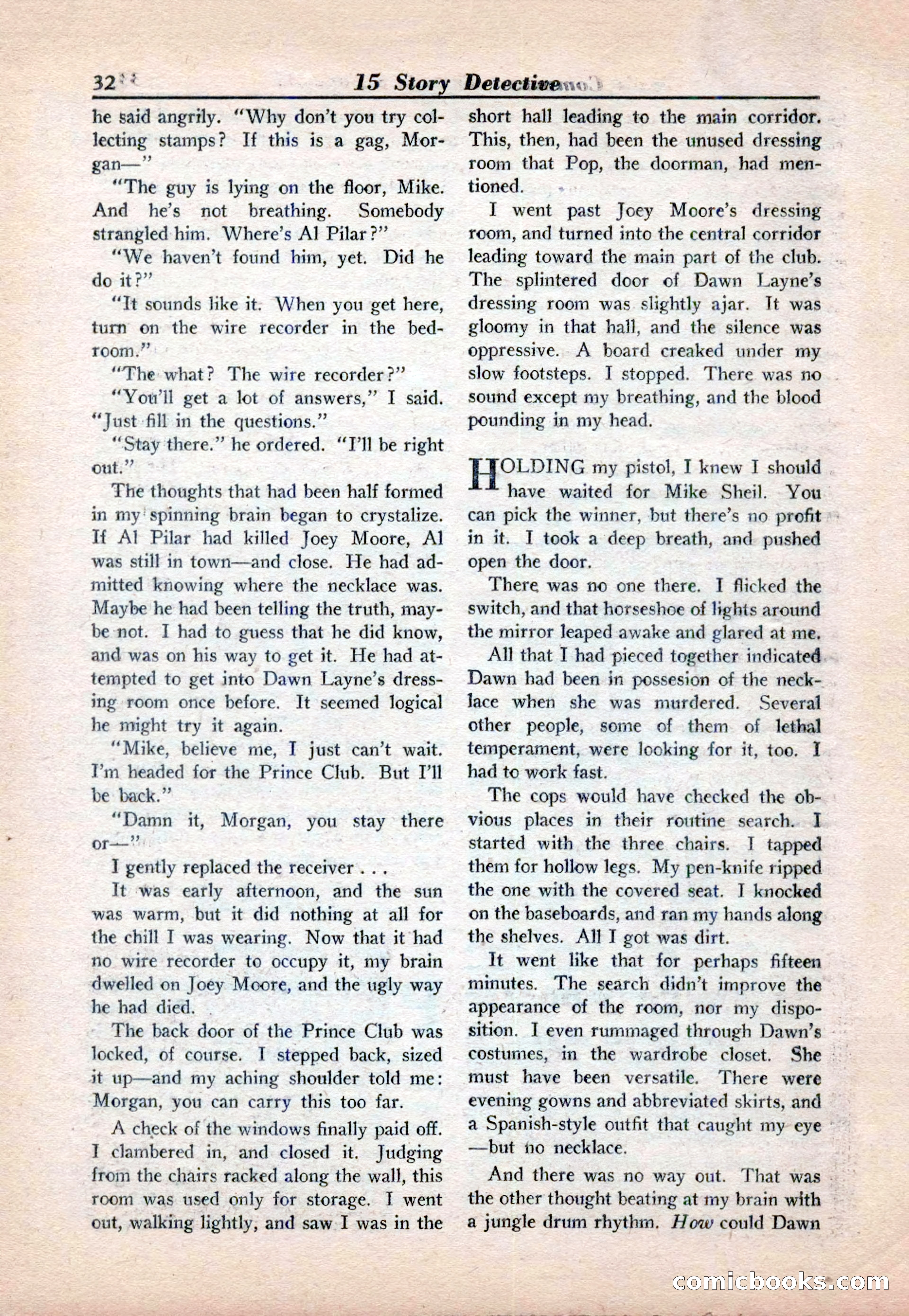 15 Story Detective, April 1950 — page 32: Pulp Fiction, 1950