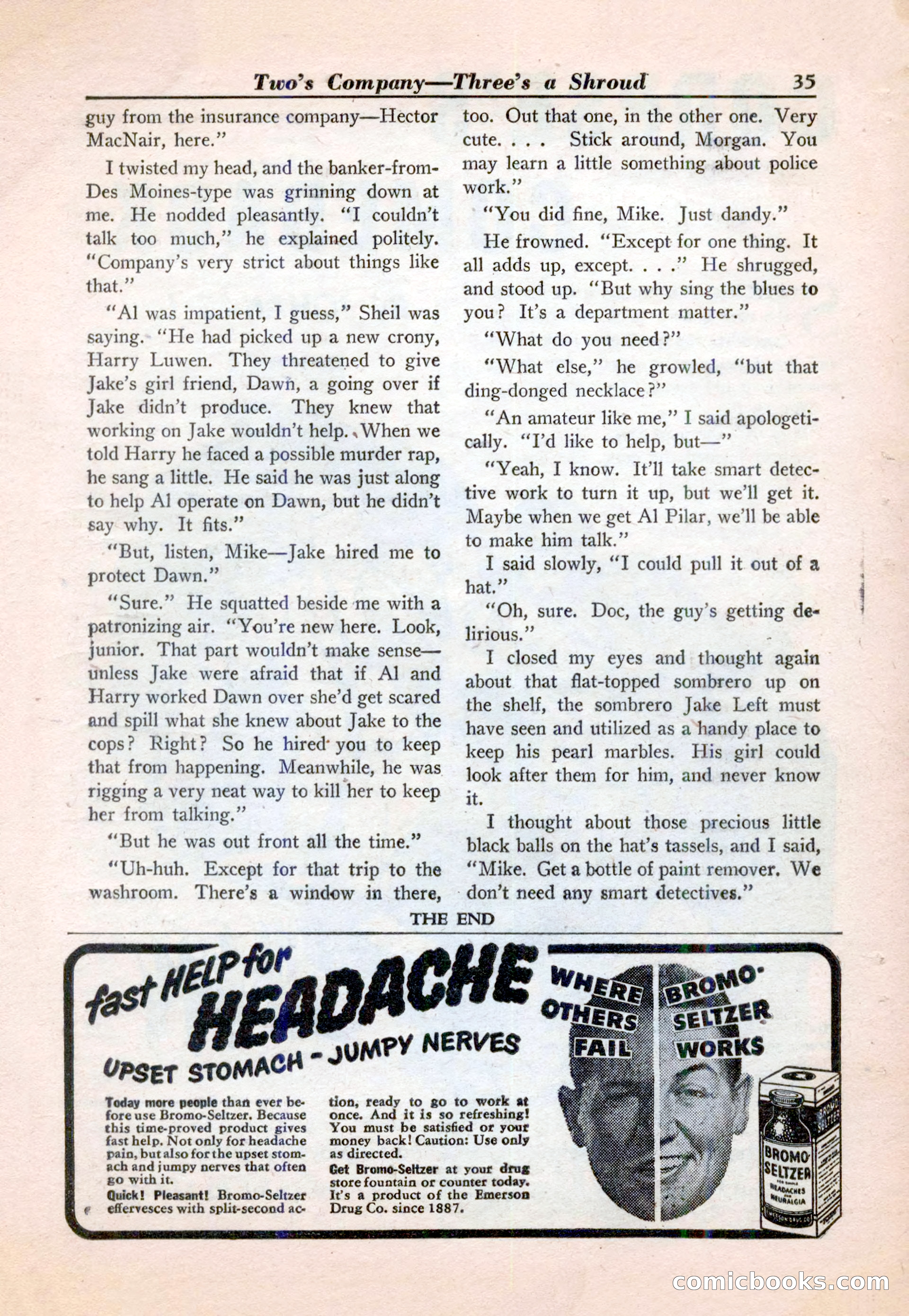 15 Story Detective, April 1950 — page 35: Pulp Fiction, 1950