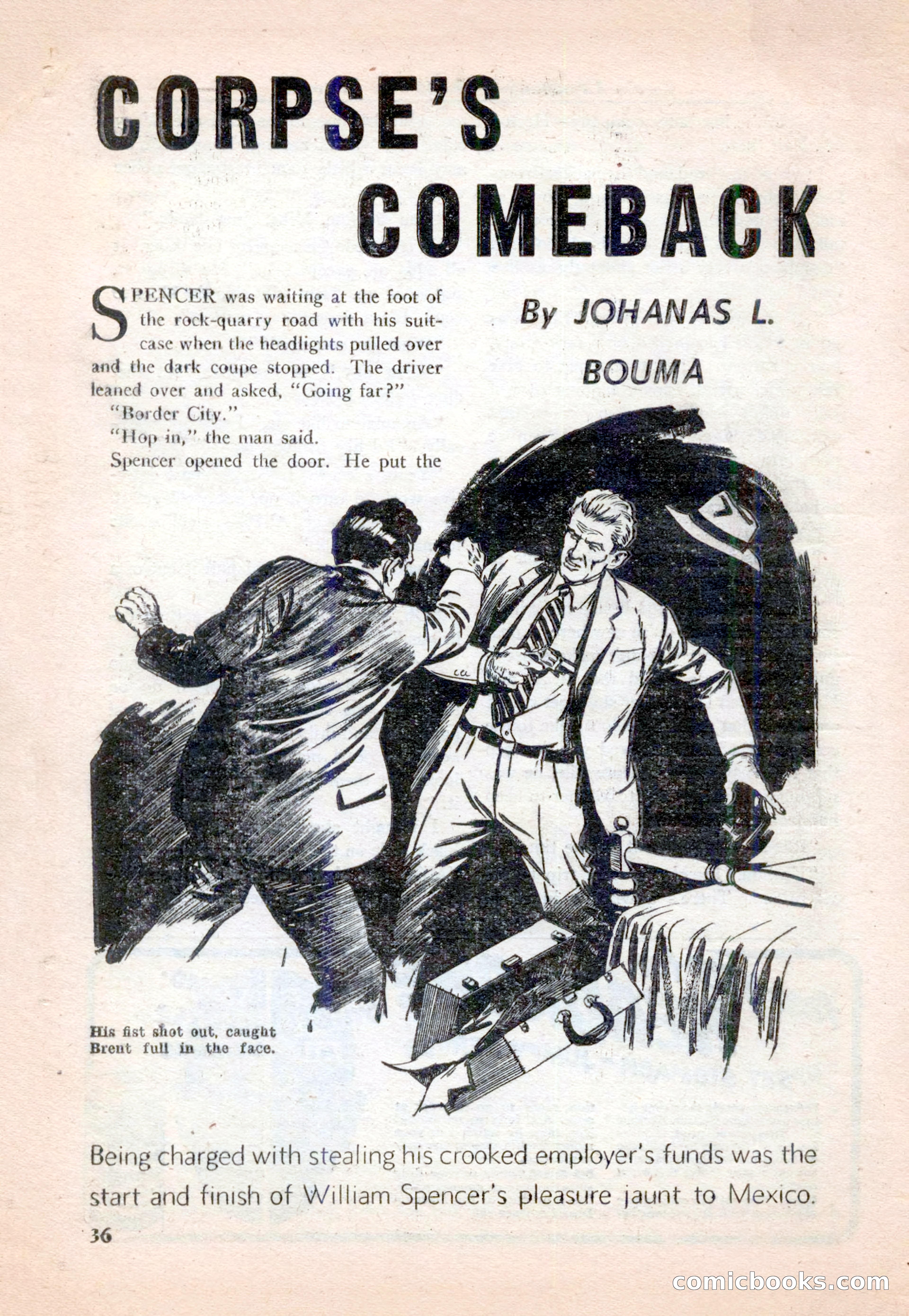 15 Story Detective, April 1950 — page 36: Pulp Fiction, 1950