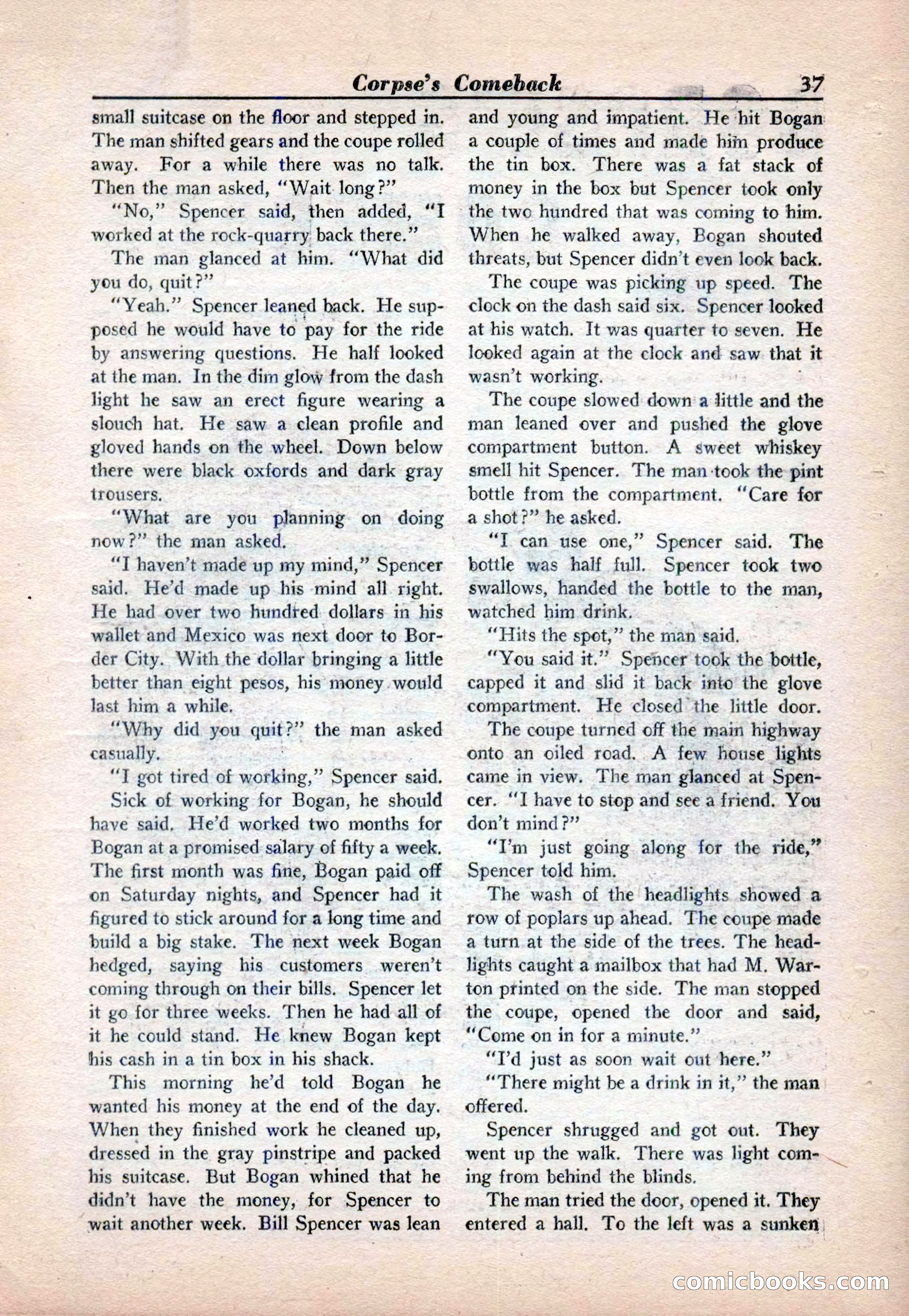 15 Story Detective, April 1950 — page 37: Pulp Fiction, 1950
