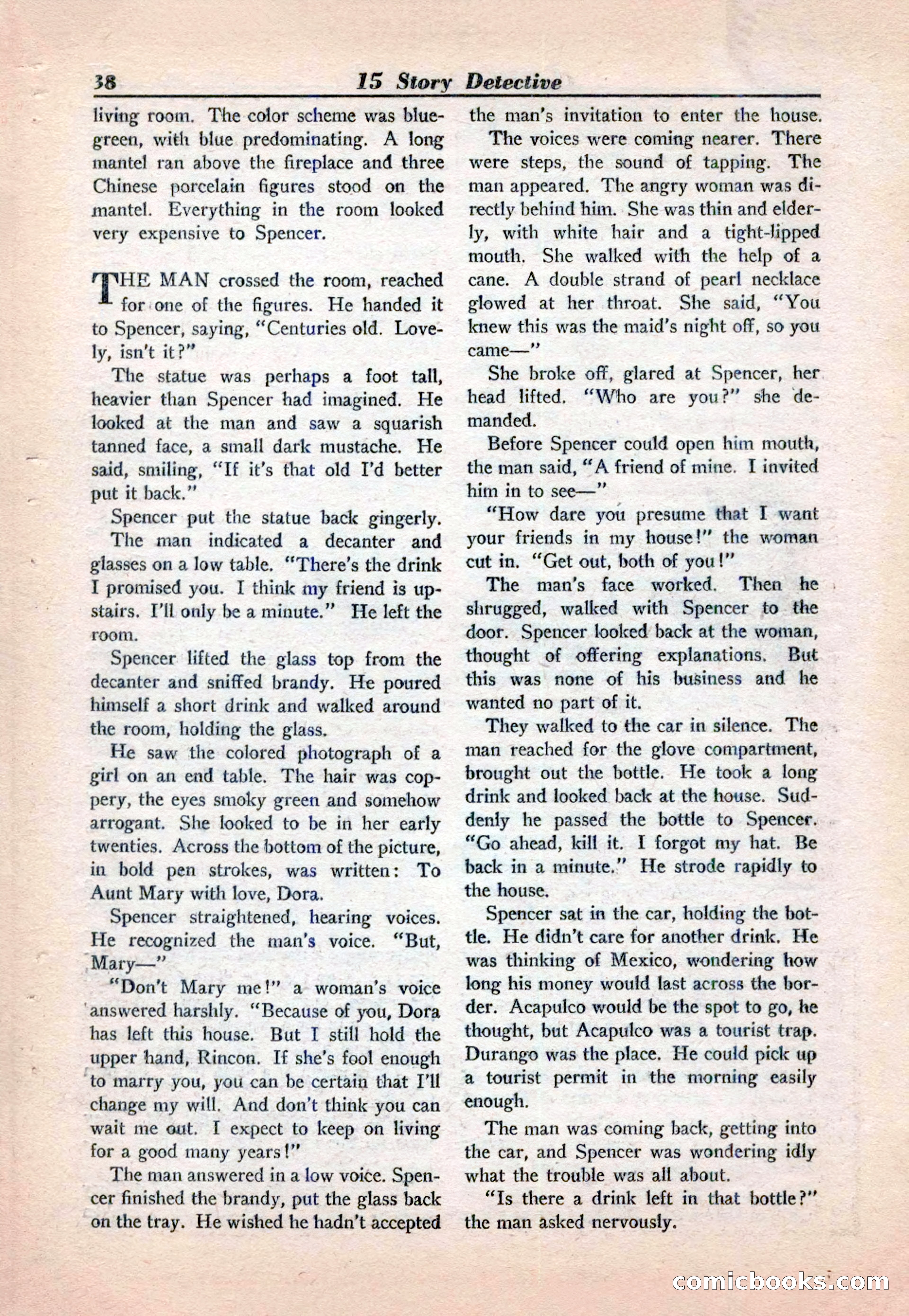 15 Story Detective, April 1950 — page 38: Pulp Fiction, 1950