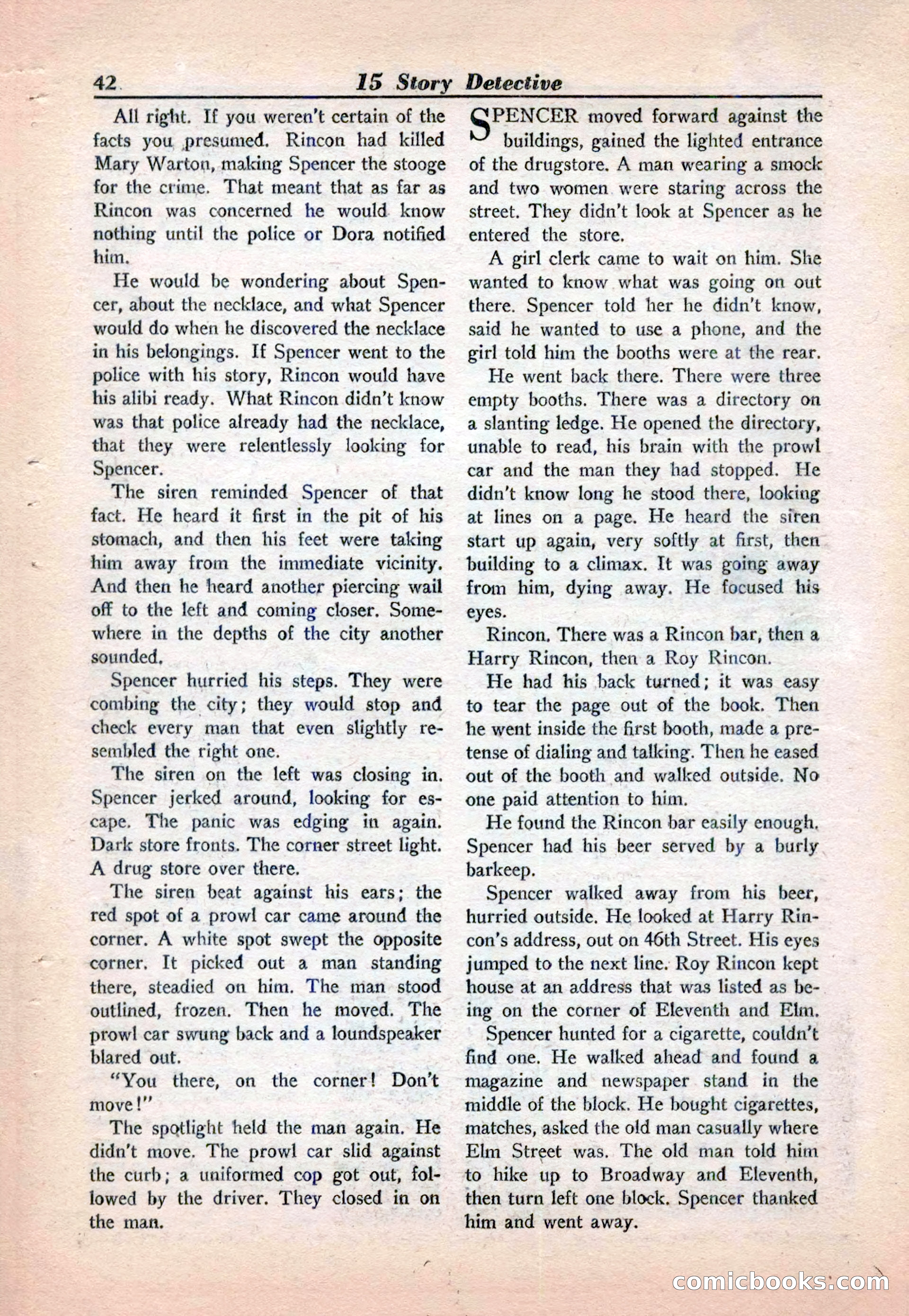 15 Story Detective, April 1950 — page 42: Pulp Fiction, 1950