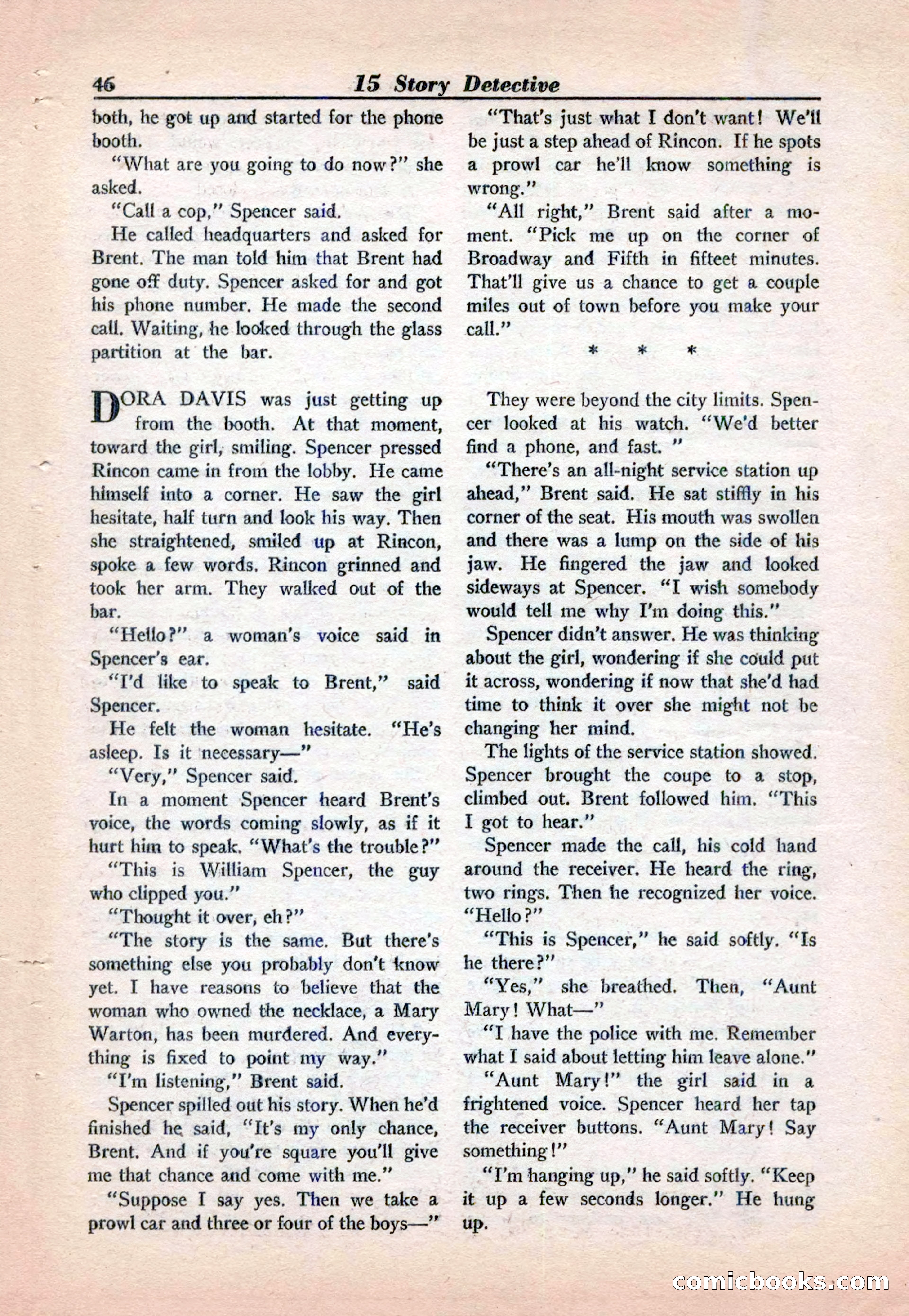 15 Story Detective, April 1950 — page 46: Pulp Fiction, 1950