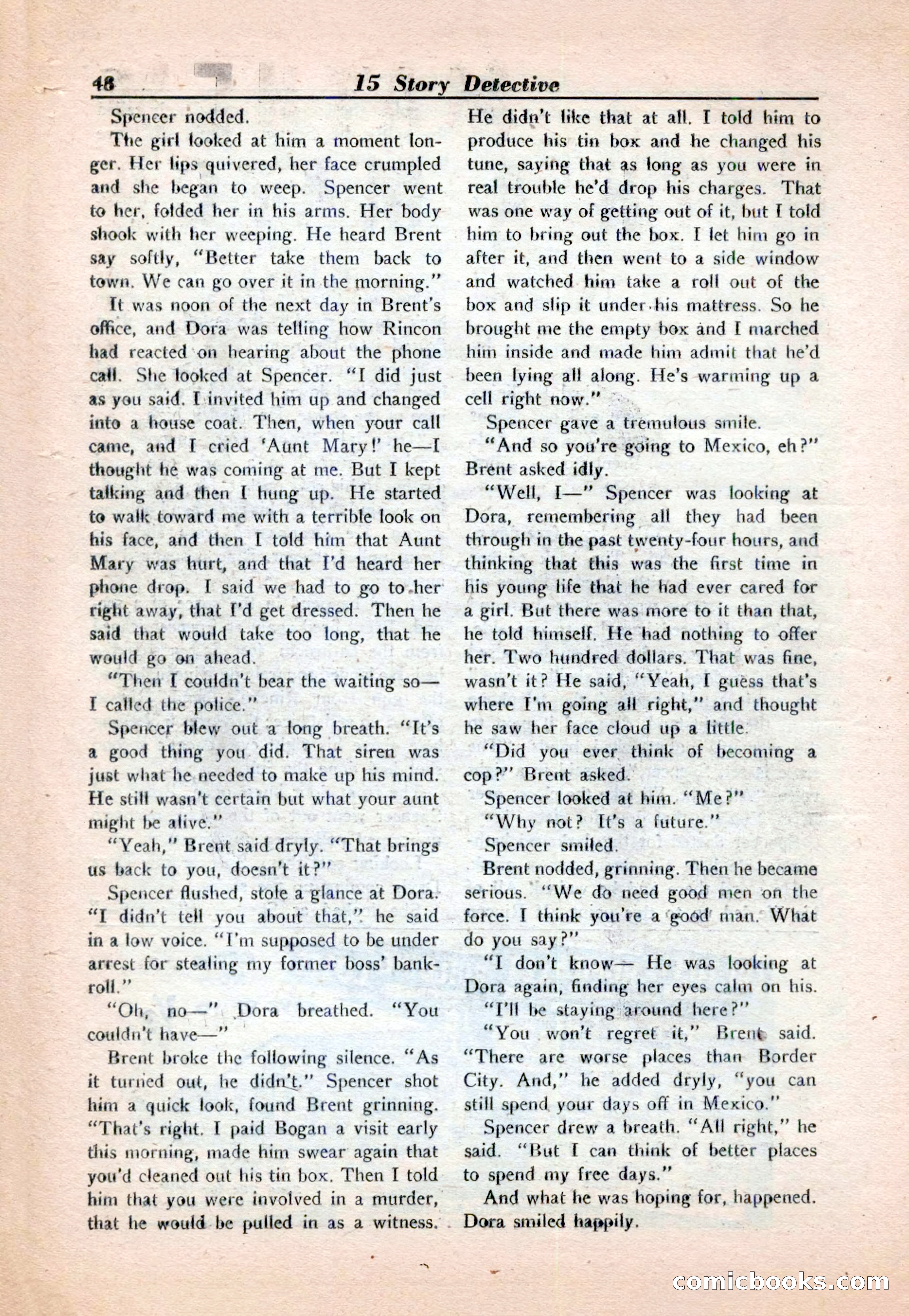 15 Story Detective, April 1950 — page 48: Pulp Fiction, 1950