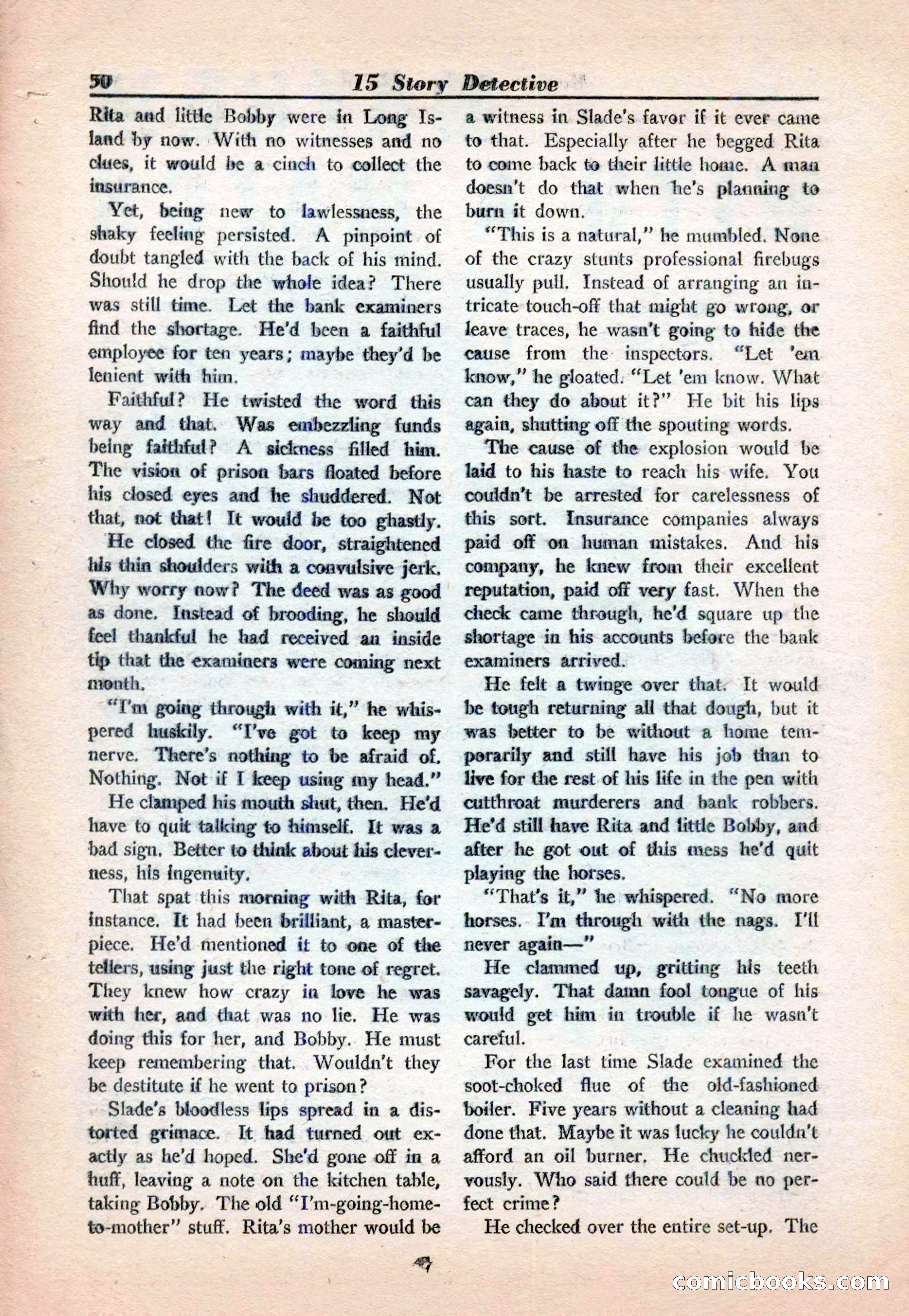 15 Story Detective, April 1950 — page 50: Pulp Fiction, 1950