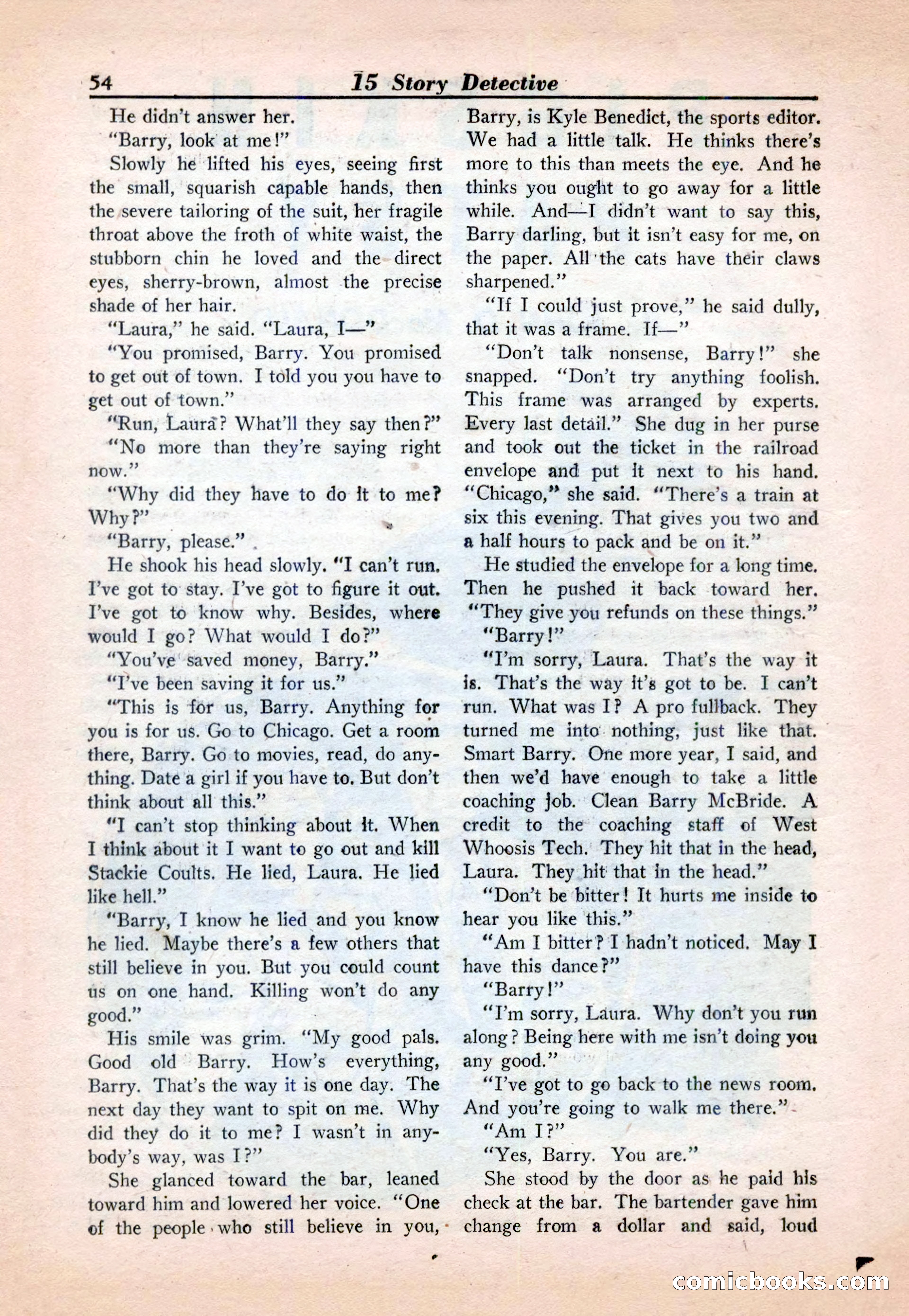 15 Story Detective, April 1950 — page 54: Pulp Fiction, 1950