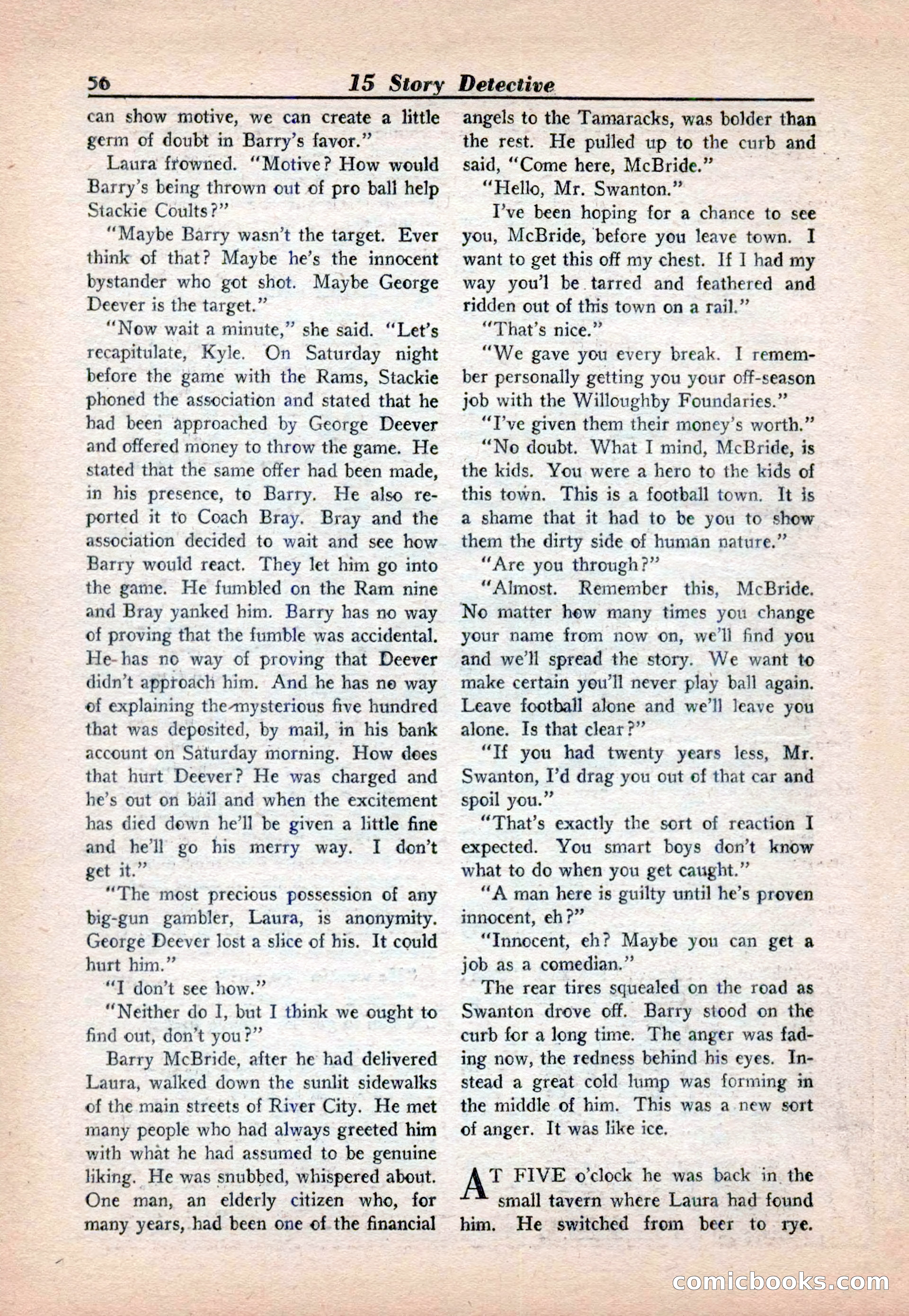15 Story Detective, April 1950 — page 56: Pulp Fiction, 1950