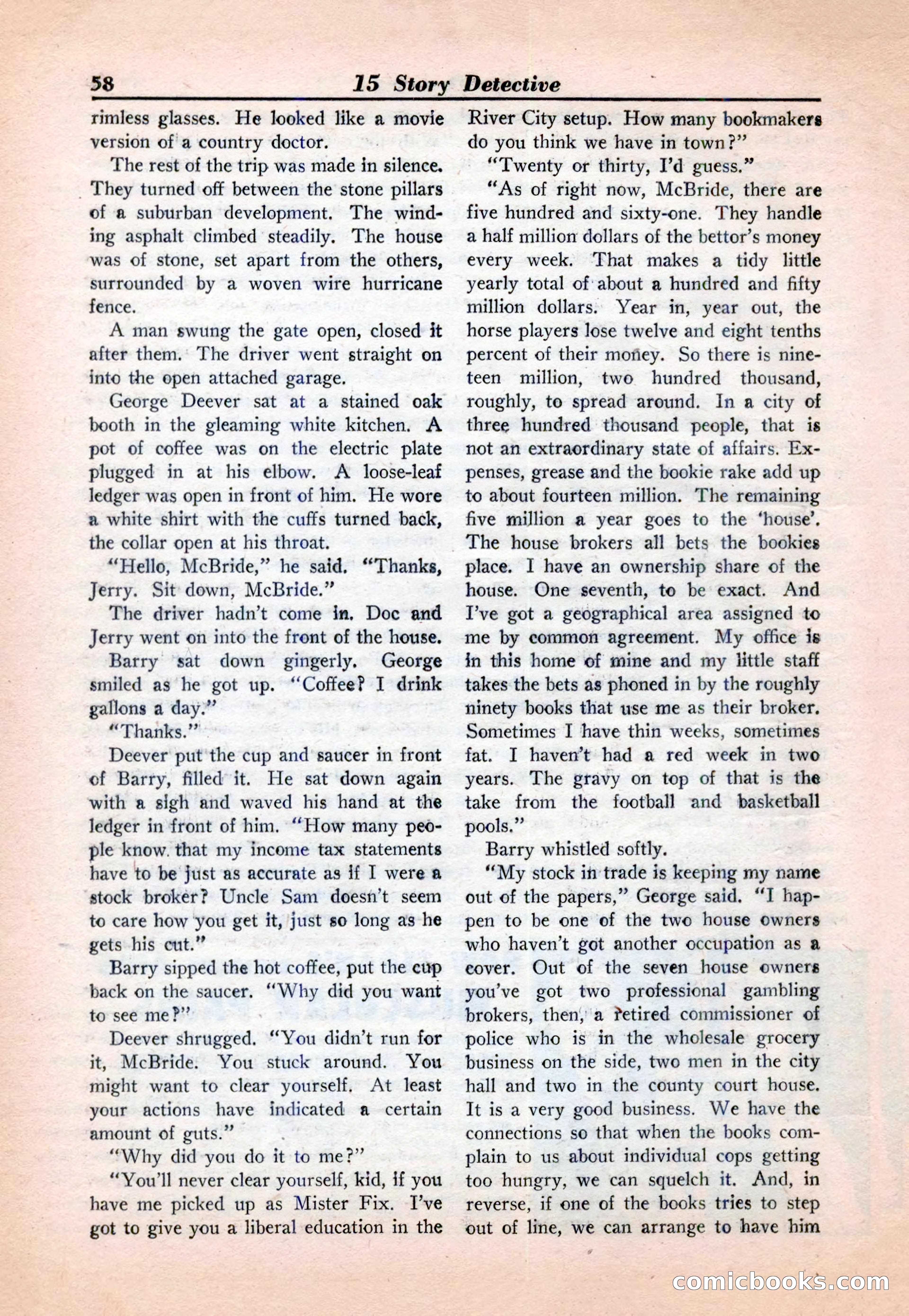 15 Story Detective, April 1950 — page 58: Pulp Fiction, 1950
