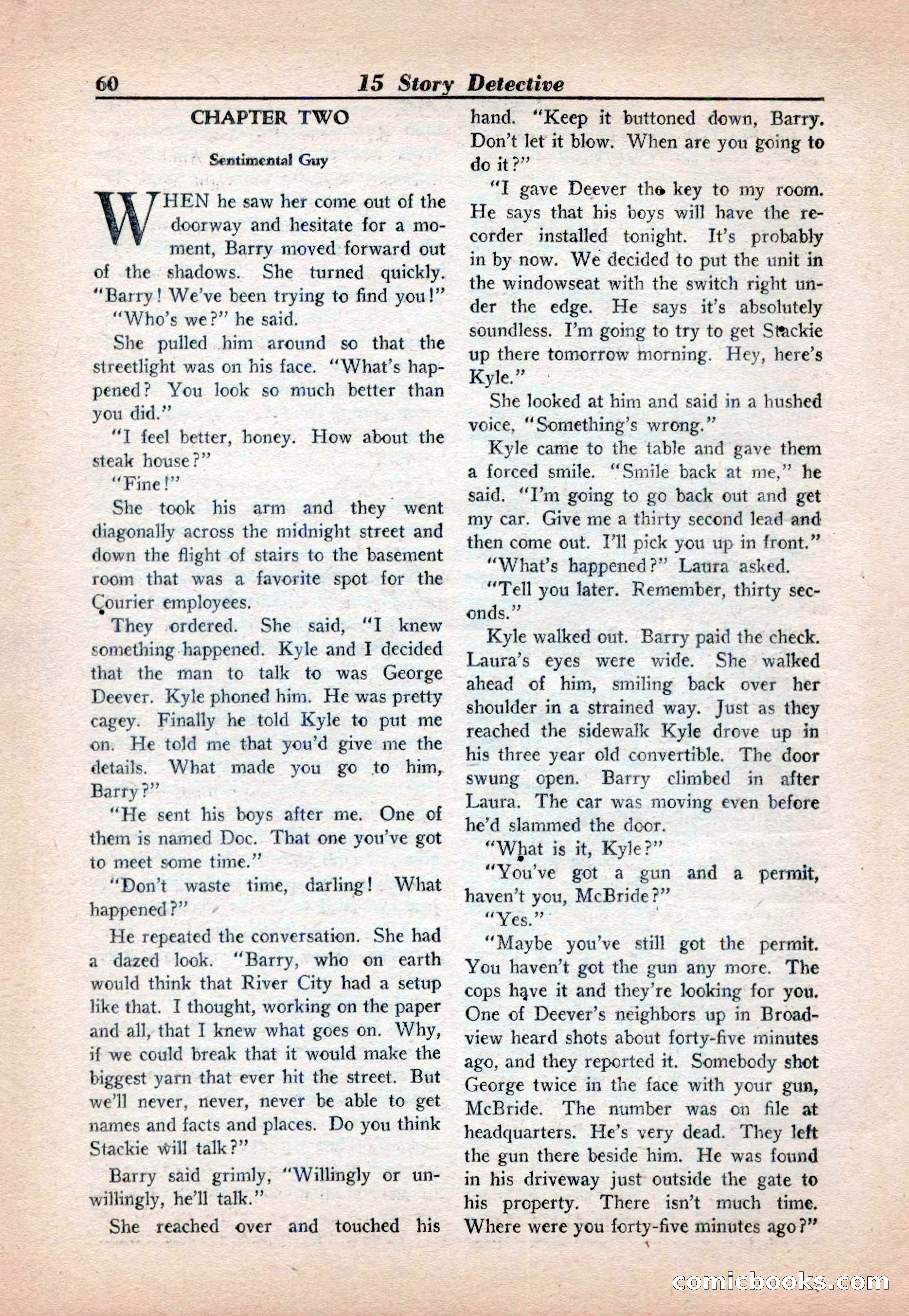 15 Story Detective, April 1950 — page 60: Pulp Fiction, 1950