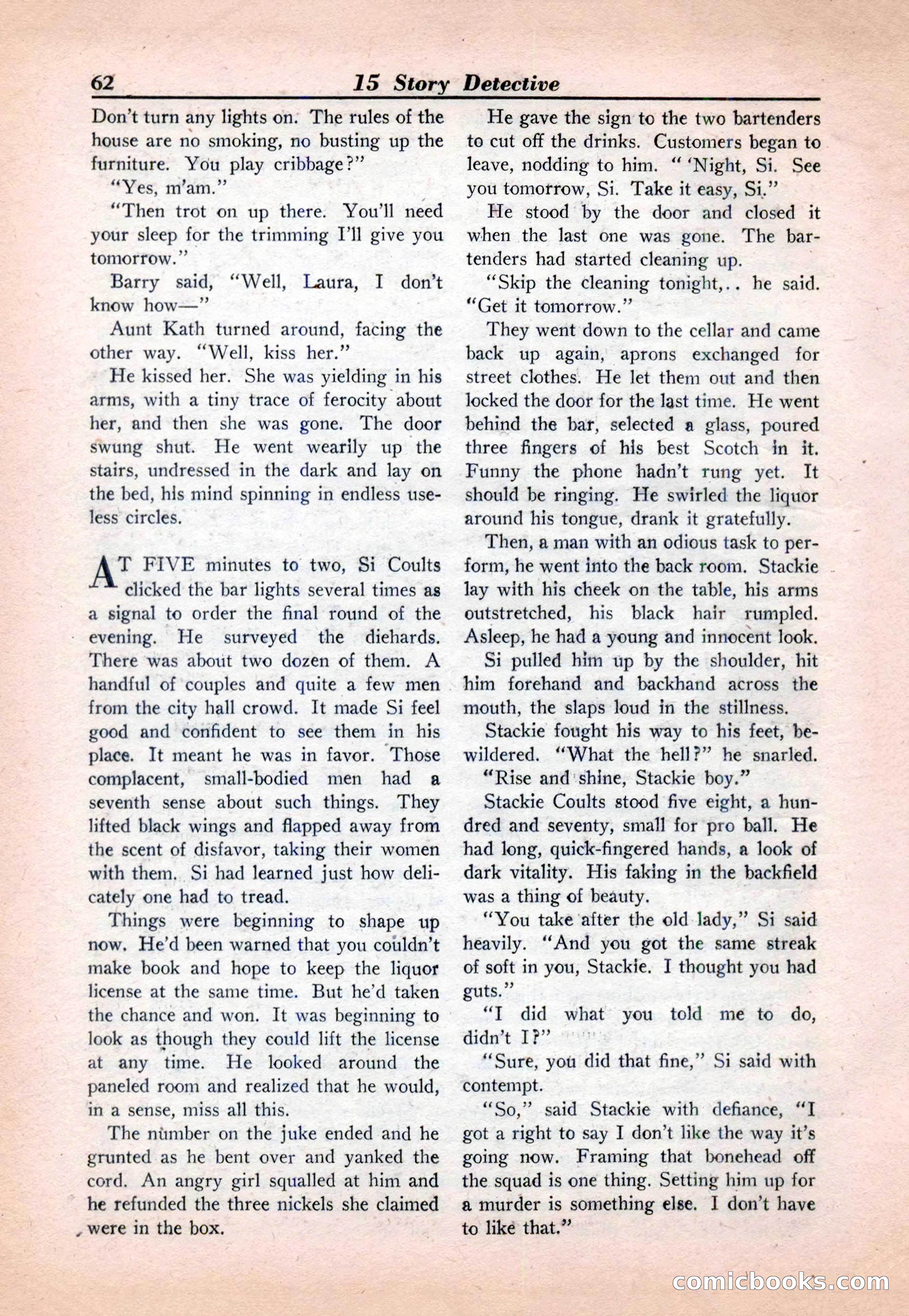 15 Story Detective, April 1950 — page 62: Pulp Fiction, 1950