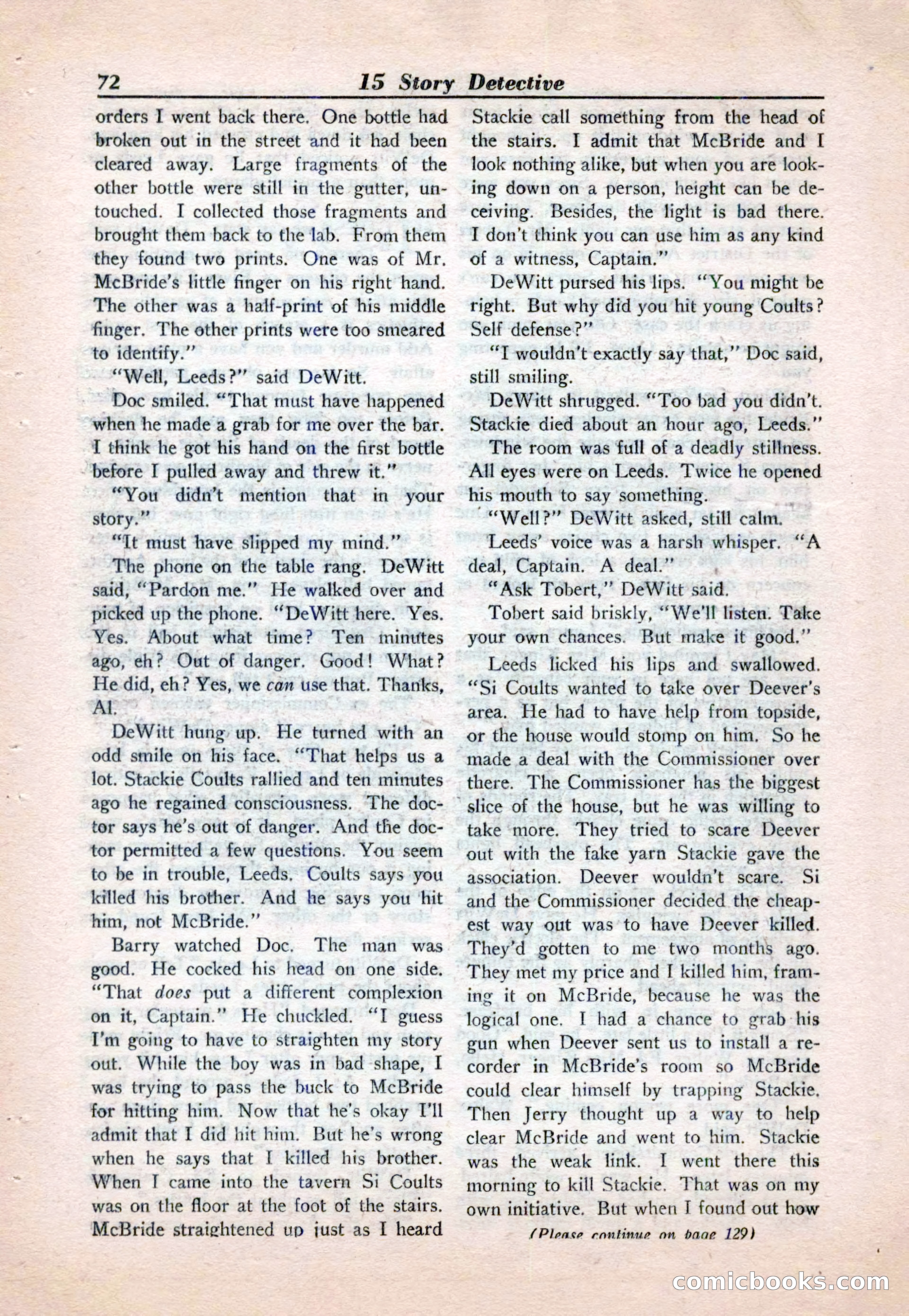 15 Story Detective, April 1950 — page 72: Pulp Fiction, 1950