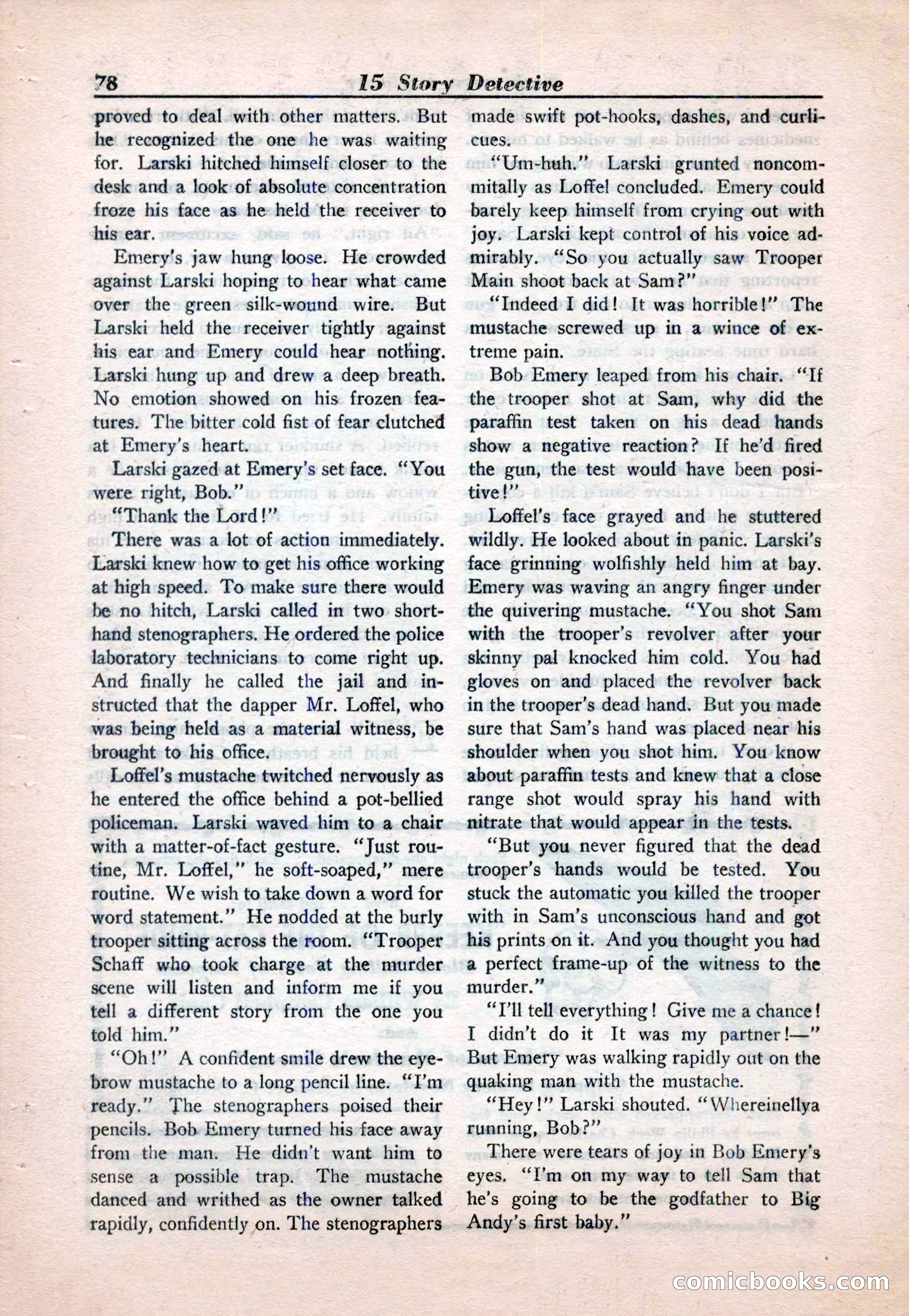 15 Story Detective, April 1950 — page 78: Pulp Fiction, 1950