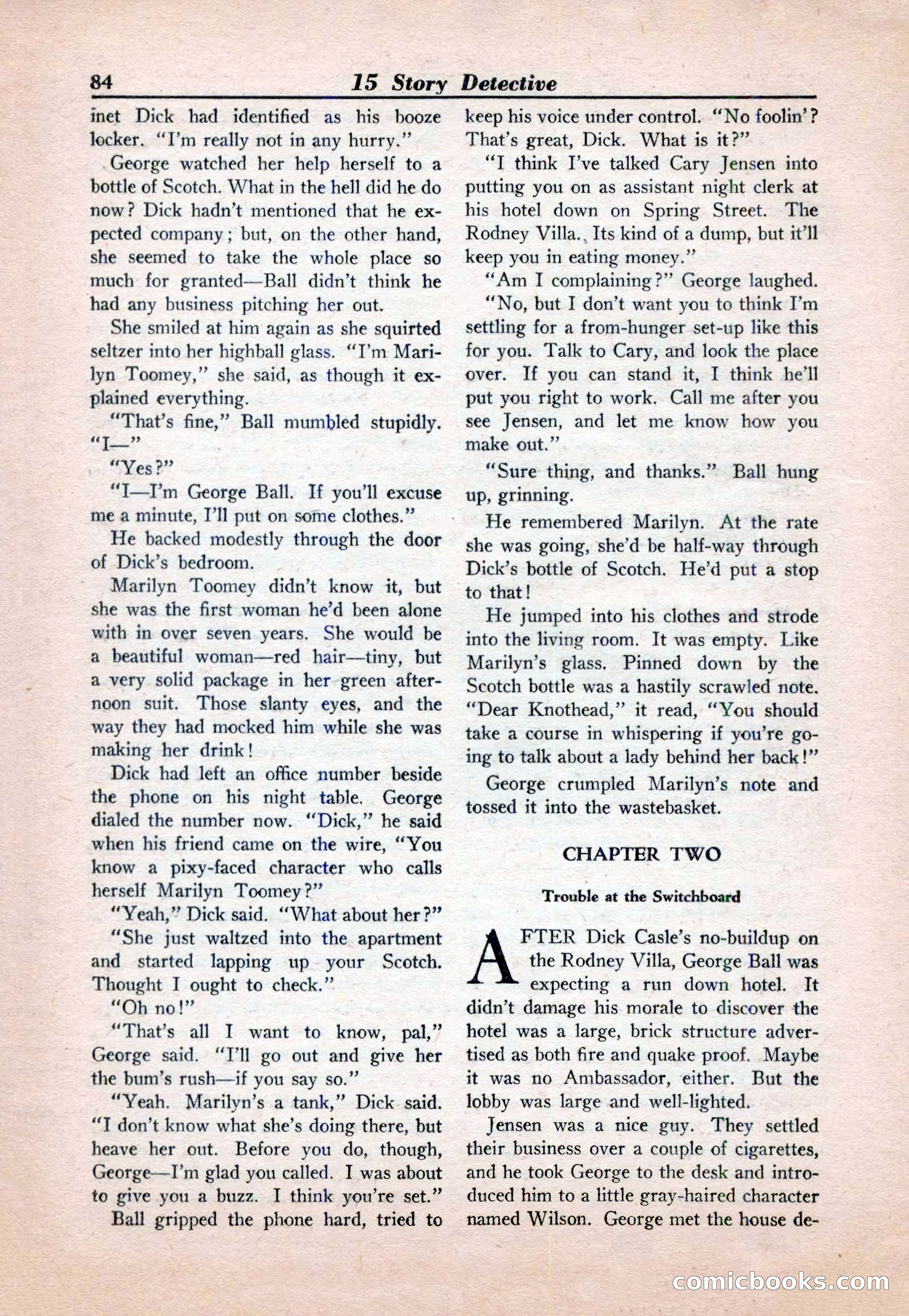 15 Story Detective, April 1950 — page 84: Pulp Fiction, 1950