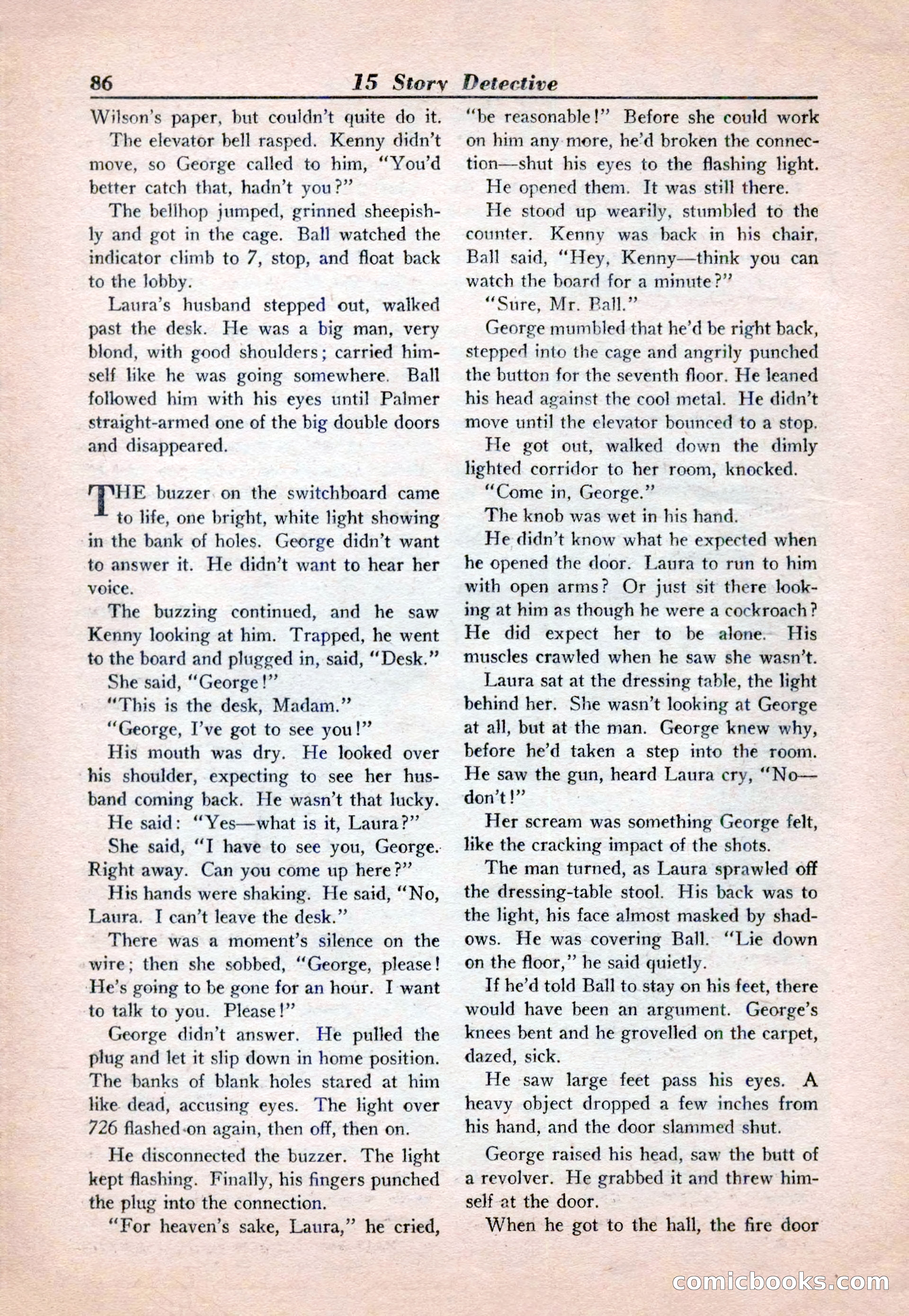 15 Story Detective, April 1950 — page 86: Pulp Fiction, 1950