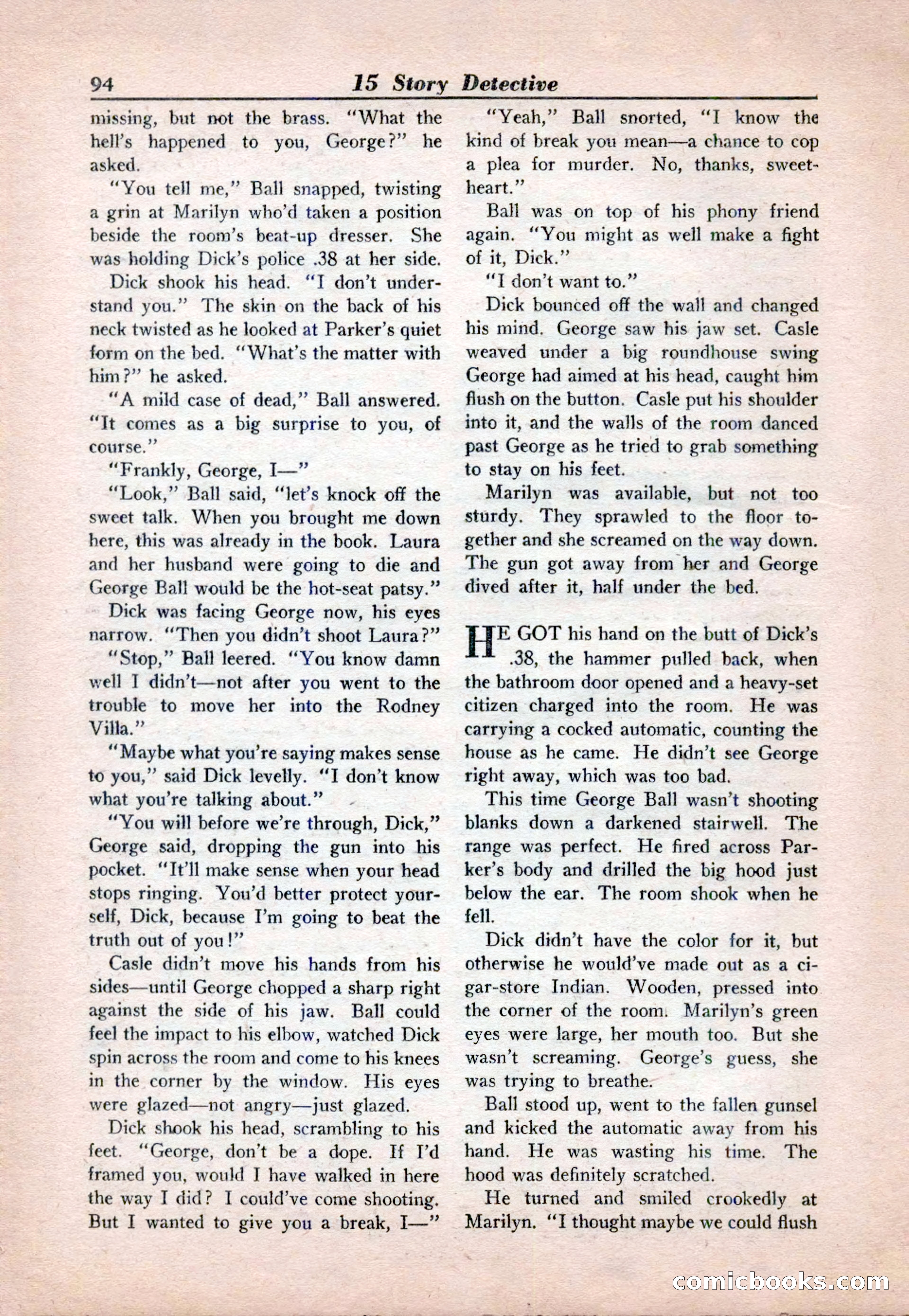 15 Story Detective, April 1950 — page 94: Pulp Fiction, 1950
